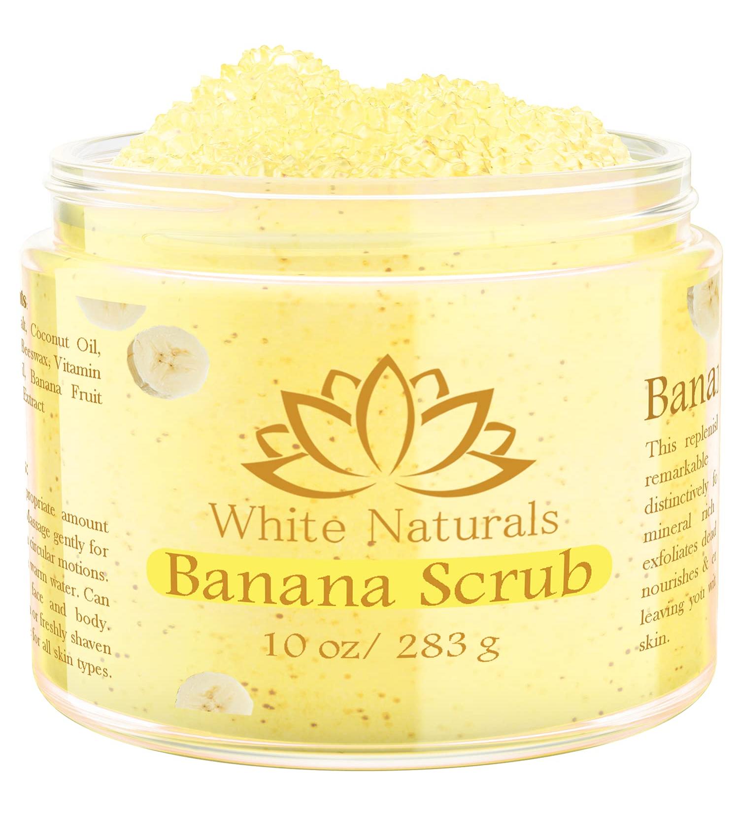 Organic Banana Body Scrub | Moisturizing & Exfoliating Salt Scrub | Fights Stretch Marks & Fine Lines | Pure Skin Care Exfoliator - Buy Online on GoSupps.com
