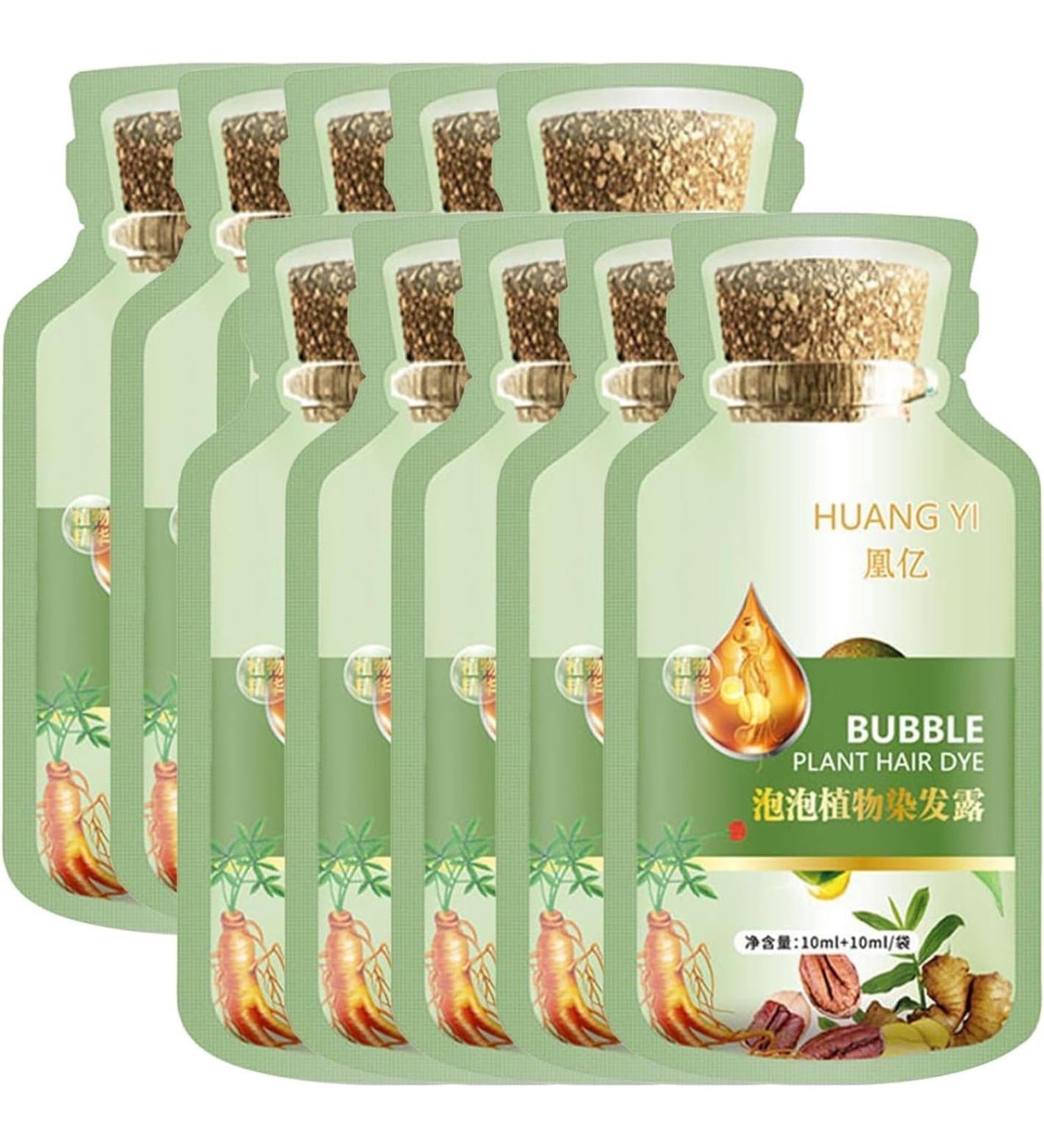 HONGBEV HUANG YI Natural Plant Hair Dye New Botanical Bubble Hair Dye 20ml 10Packs/Box Fruitcolor Hair Dyeing Cream Natural Plant Hair Dye Shampoo (Coffee-1 box/10 packs) - Buy Online on GoSupps.com