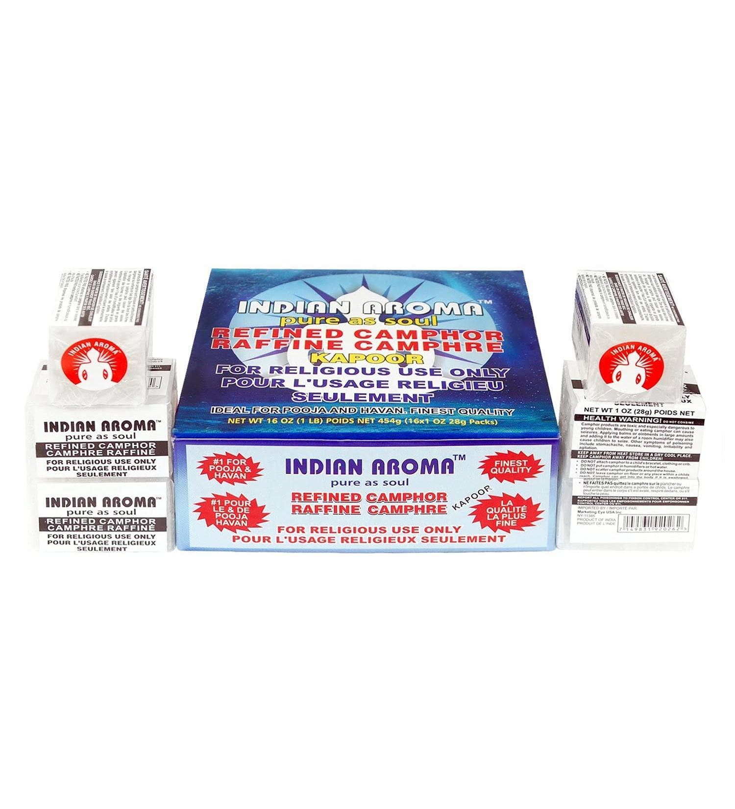 Premium Refined Camphor Blocks for Aromatherapy & Odor Elimination - 454g | Ideal for Puja & Home Use - Buy Online on GoSupps.com