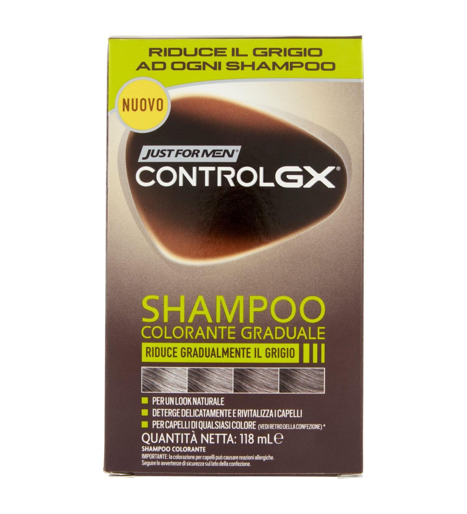 Just For Men - Control GX - Color Shampoo Gradually Reduces Gray Hair for a Natural Look 118 ml - Buy Online on GoSupps.com
