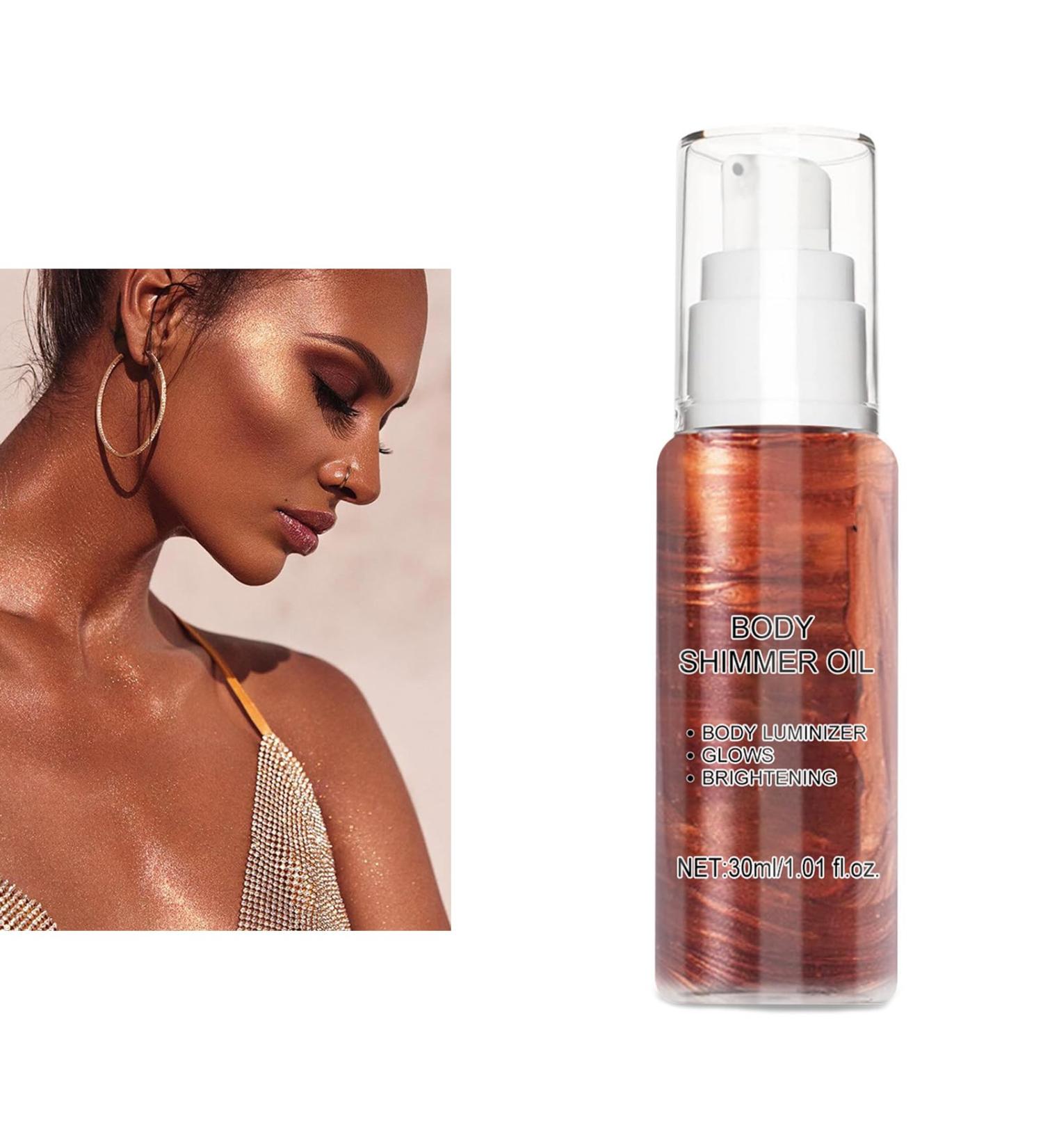Body Oil Shimmer Shimmer Lotion Pour Le Corps Illuminateur De Teint Highlighter Maquillage Liquide Hydratation et clat l' preuve de l'eau pour le Visage et le Corps Brun Dor  - Buy Online on GoSupps.com