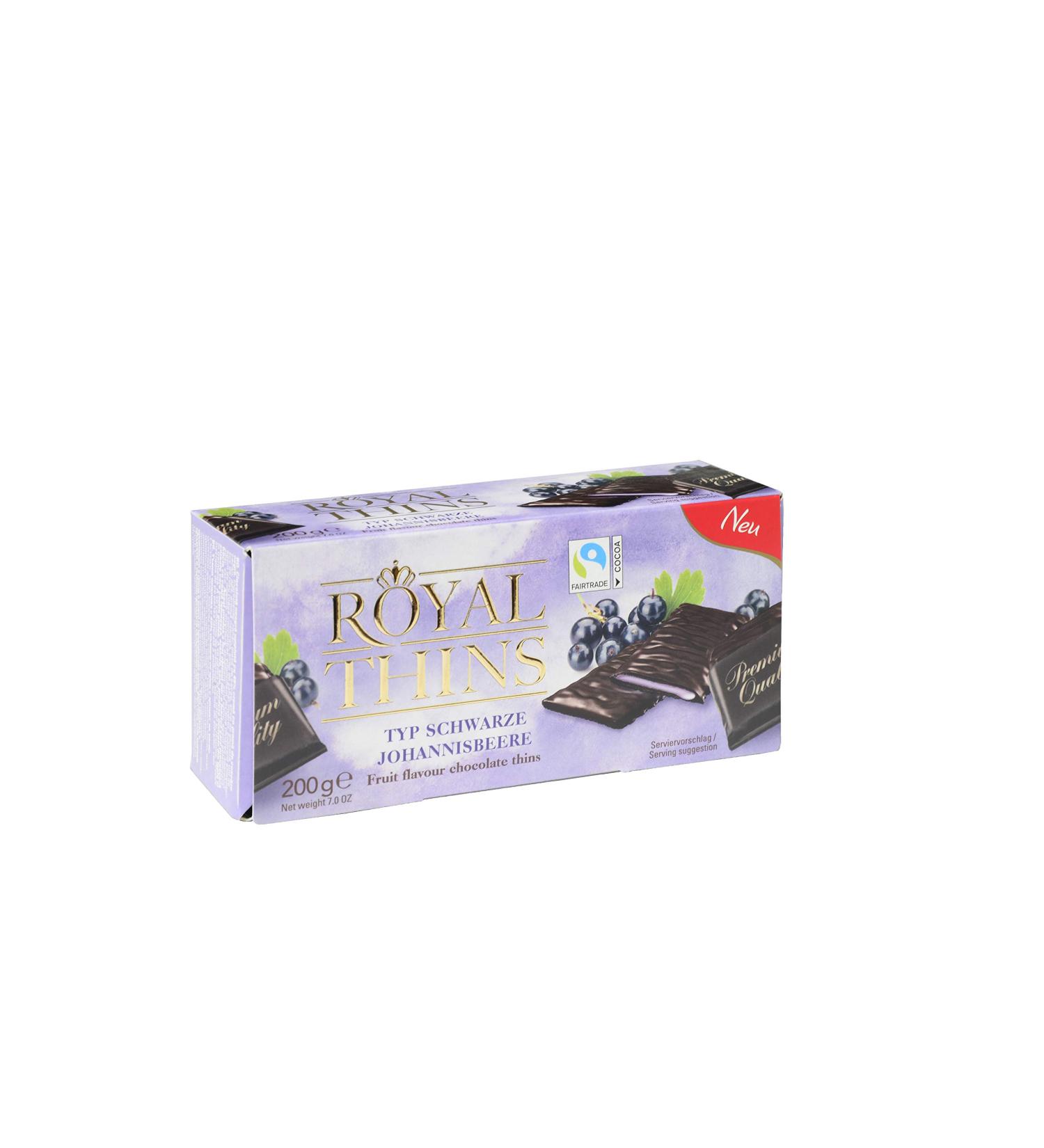 Halloren Original Royal Thins Blackcurrant 200 g Blackcurrant 1 pack
