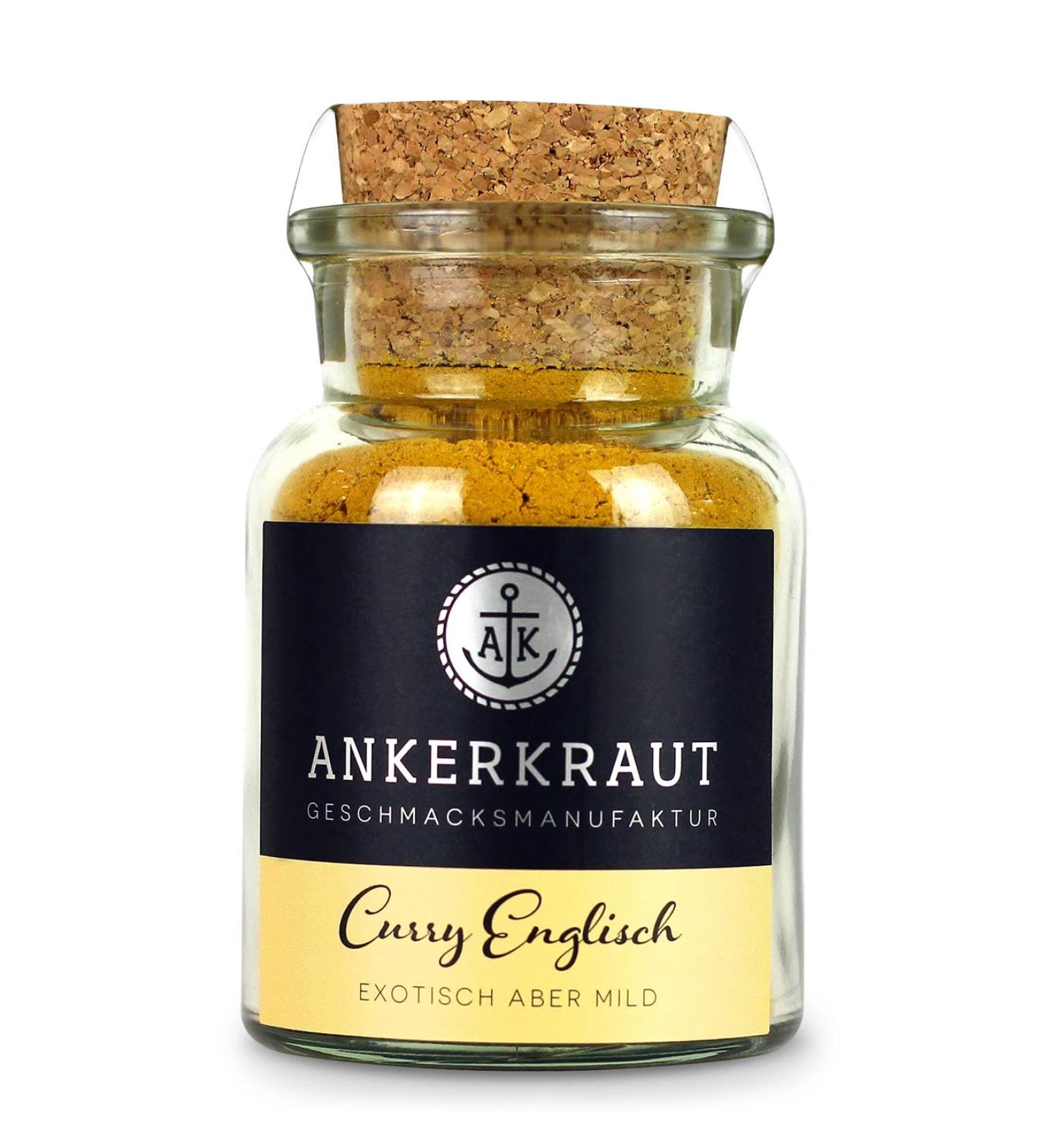 Anchor Herb Curry Powder - Mild Exotic Indian Spice | Vegan Sugar-Free Perfect for Rice Meat & Vegetables | 70g in Cork Glass - Buy Online on GoSupps.com