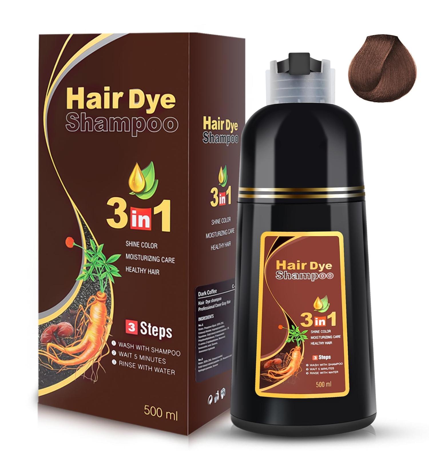 MEIDU 3-in-1 Chestnut Brown Hair Dye Shampoo - Herbal Gray Coverage for Men & Women - Fast Color Results - 16.9 Oz - Buy Online on GoSupps.com