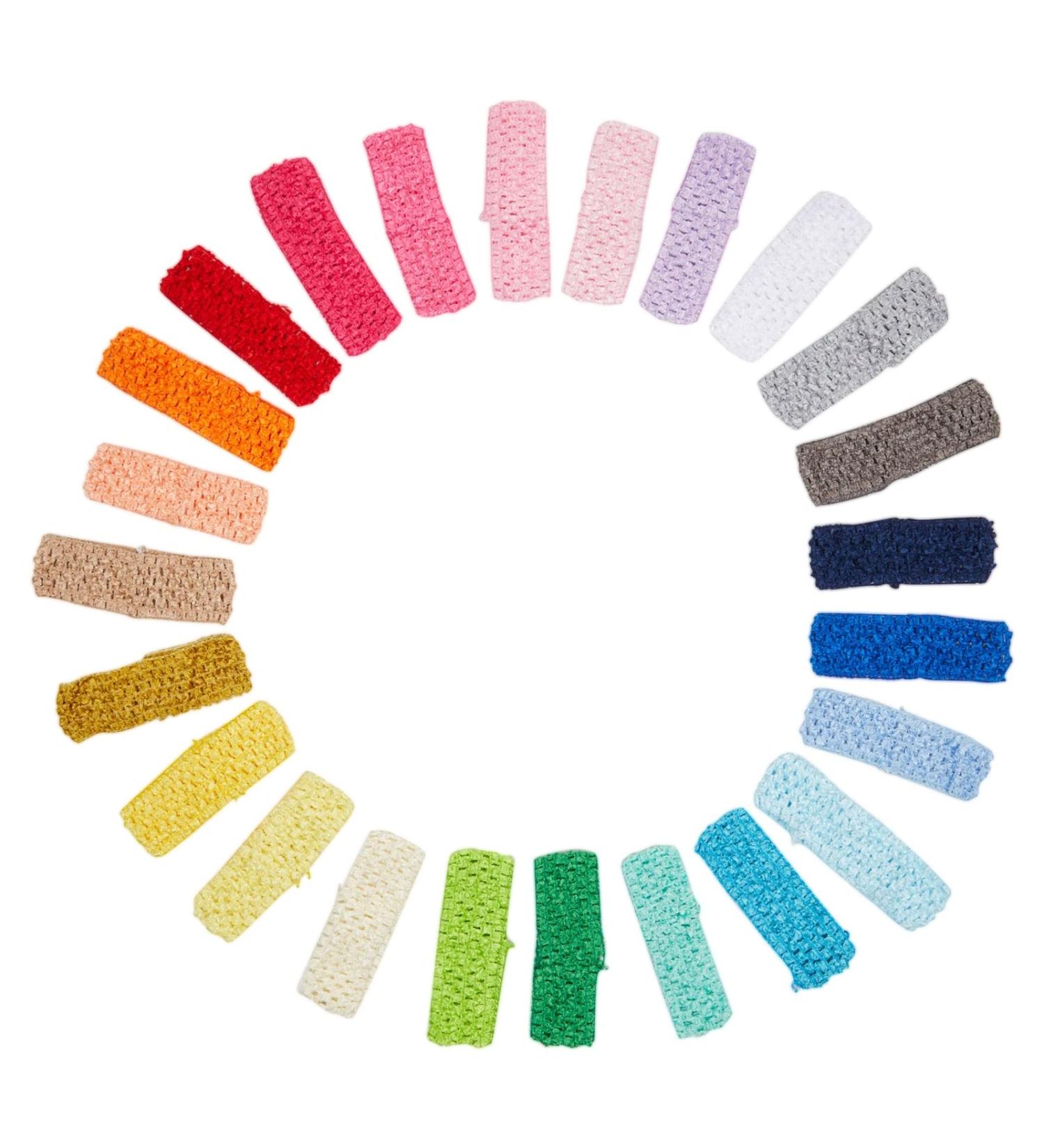 Juvale 24 Pack Crochet Headbands for Kids & Teens - Hair Accessories for Girls in 24 Assorted Colors - 1.6 x 5.6 In - Buy Online on GoSupps.com