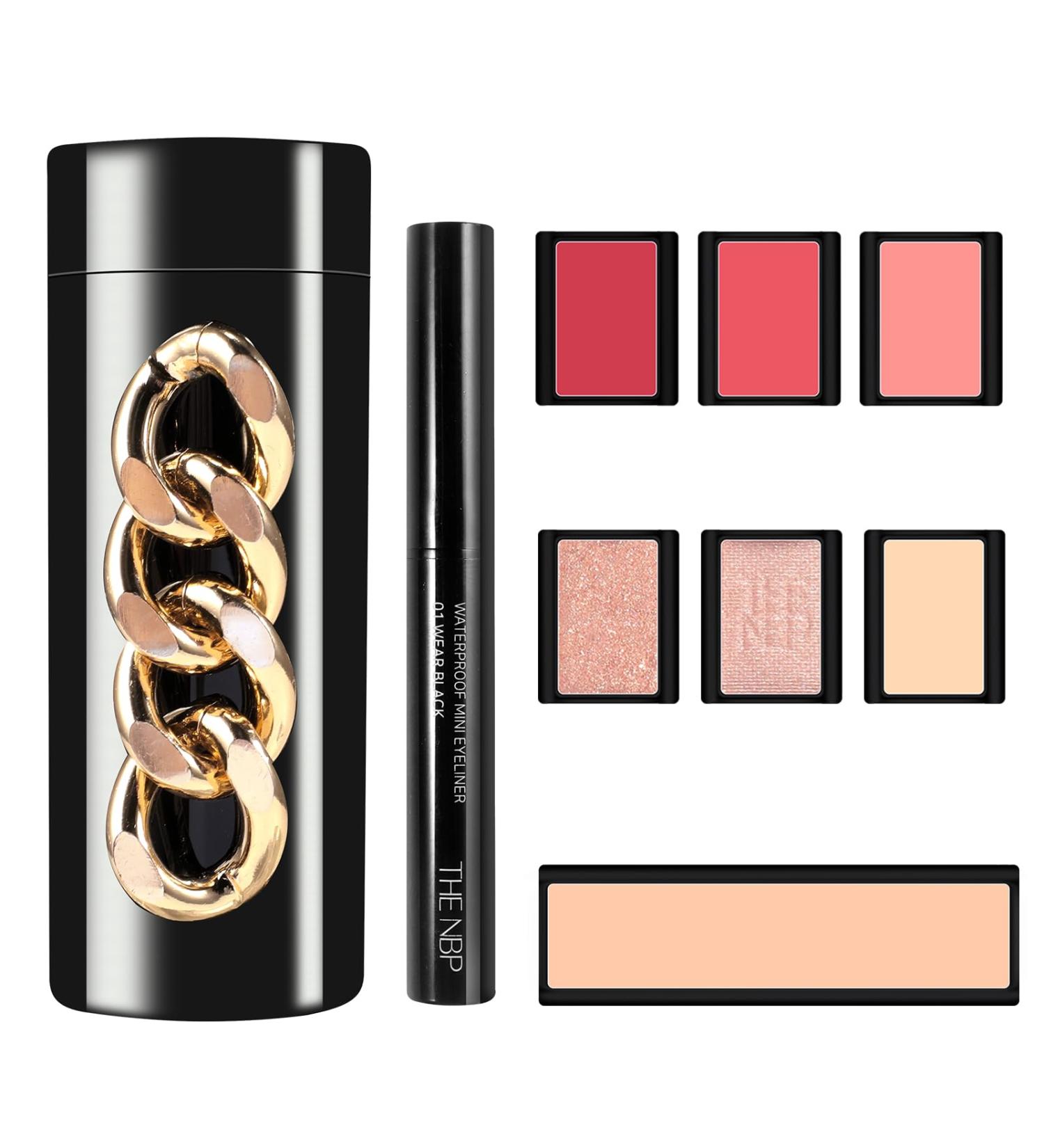 Buy Portable Professional Makeup Kit - Mini Eyeshadow Palette Lip Gloss & Lipstick - 7 Colors for Stunning Looks | International Shipping - Buy Online on GoSupps.com
