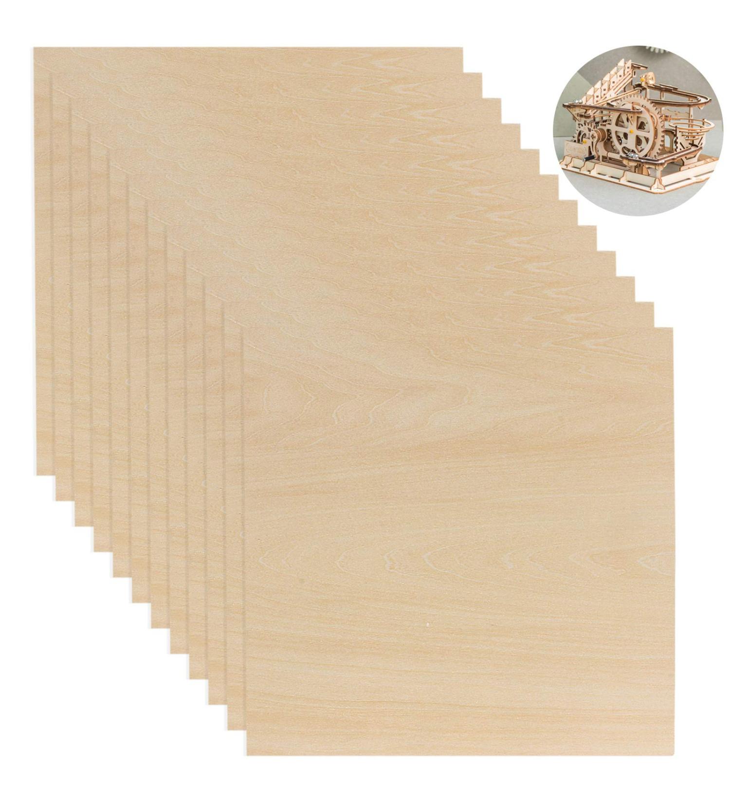 12 Pack 1/8 Inch Basswood Sheets - Natural Unfinished Wood for Crafts & Models - Buy Online on GoSupps.com