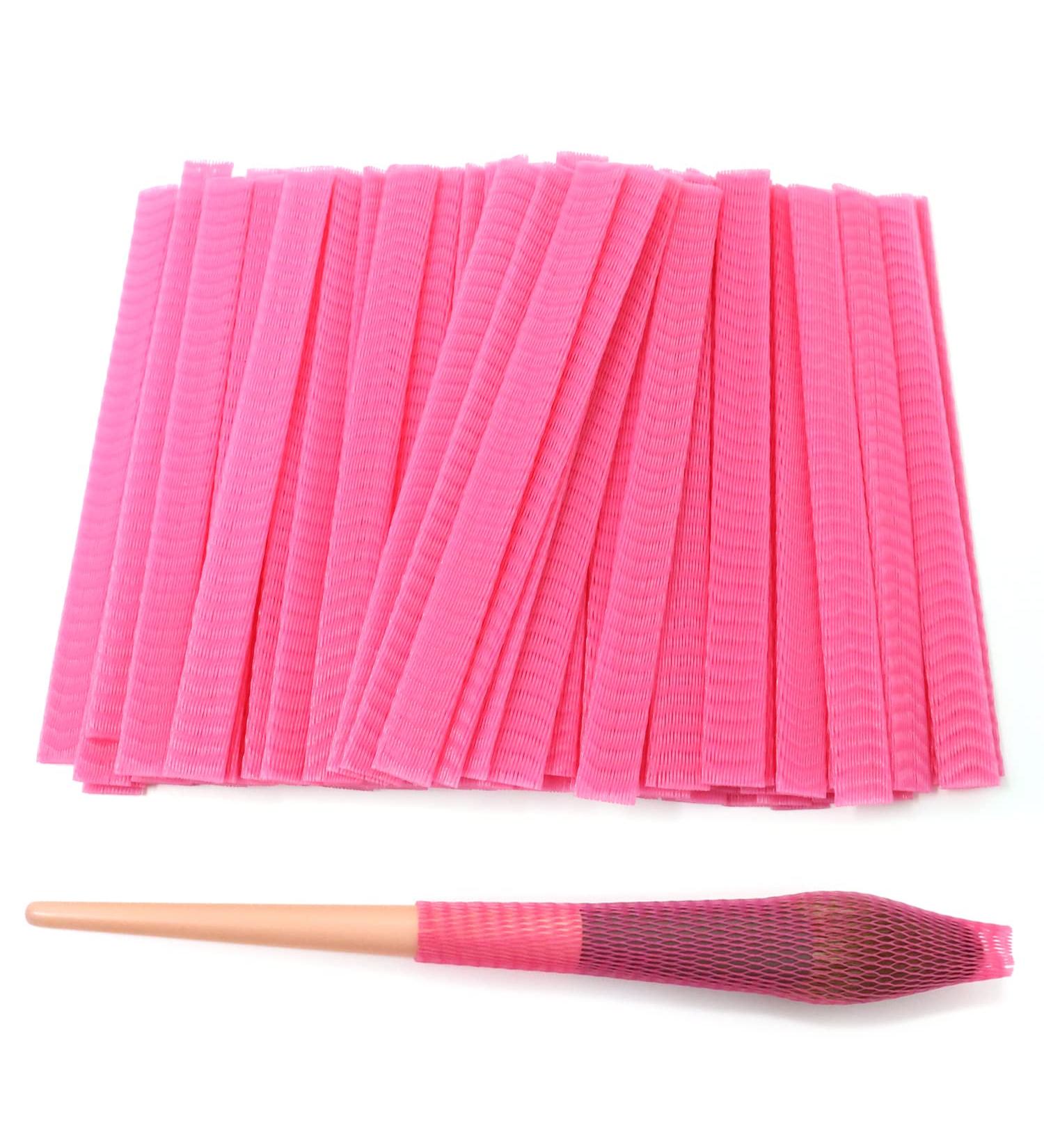 Honbay 100PCS Makeup Brush Protector | Reusable Expandable Mesh Covers for Brushes & Handbag Tassels (Pink) - International Shipping Available - Buy Online on GoSupps.com