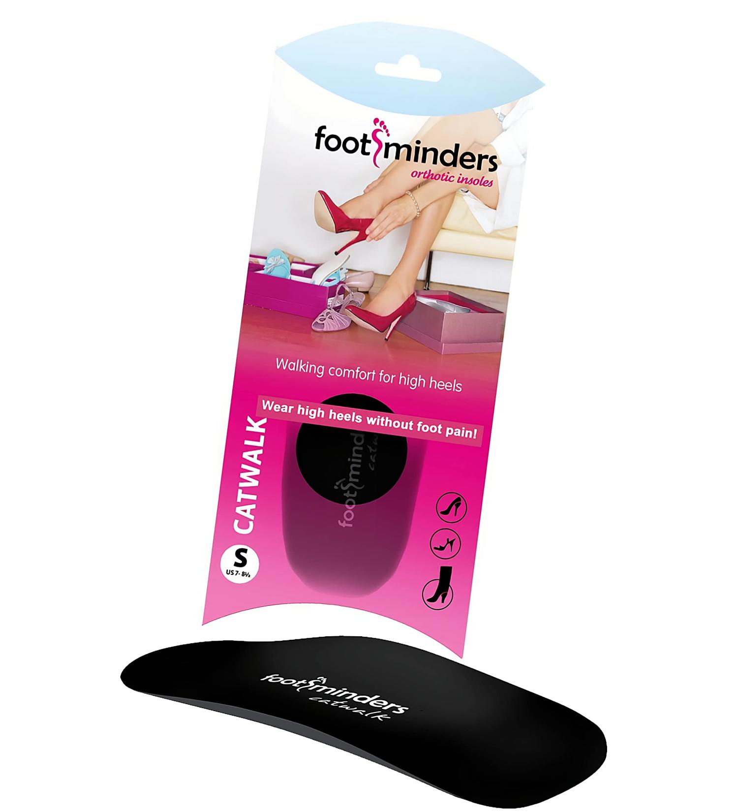 Footminders Catwalk Slim Fit Orthotic Arch Support Insoles for High Heels - Small Women 7-8 | Relieve Foot Pain with Comfortable Support - Buy Online on GoSupps.com