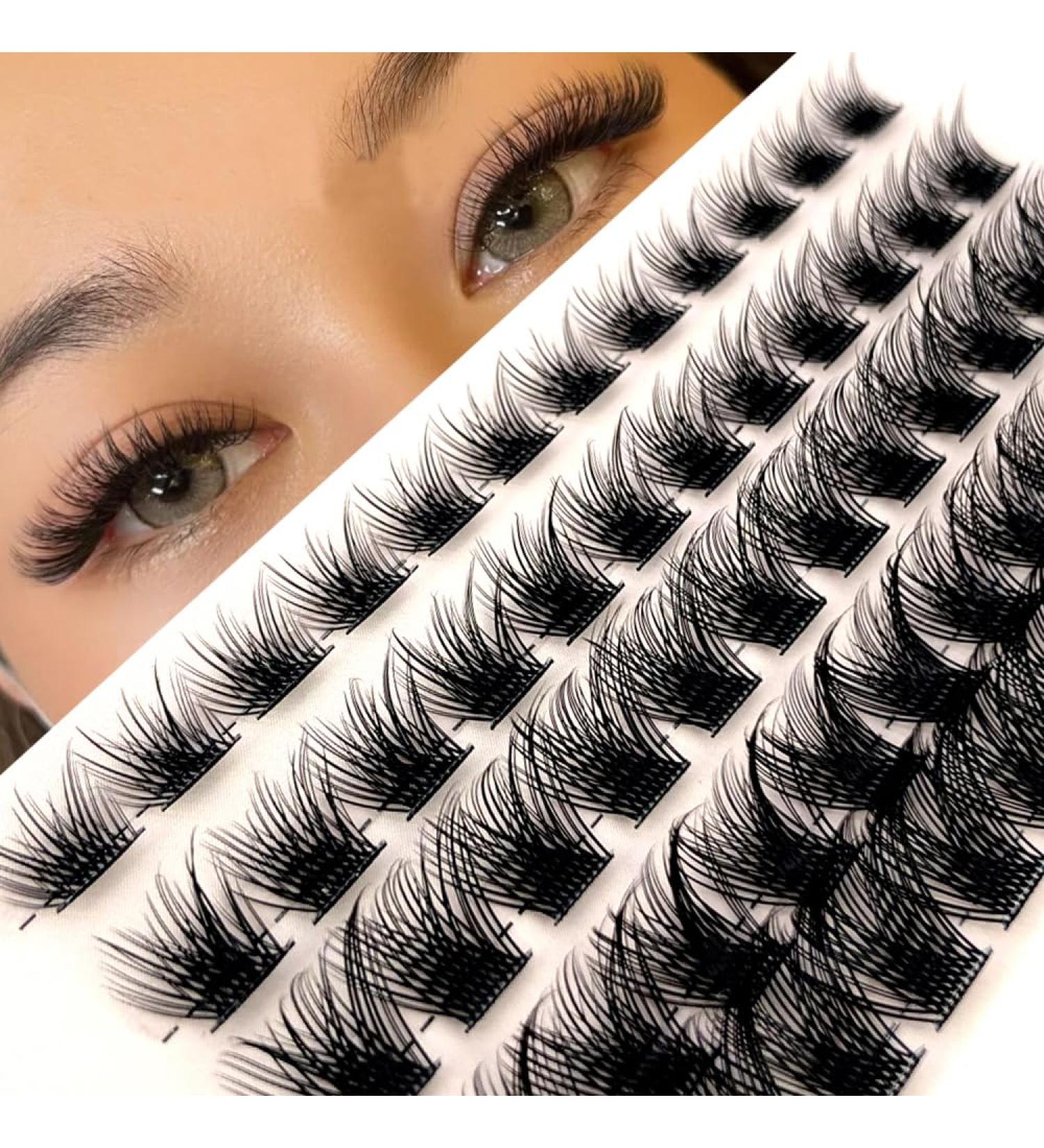 HBZGTLAD DIY Lash Clusters | 60 Mega Volume Eyelash Extensions | 0.07mm D Curl Wispy Lashes for Home Use | Mixed Lengths 9-16mm - Buy Online on GoSupps.com