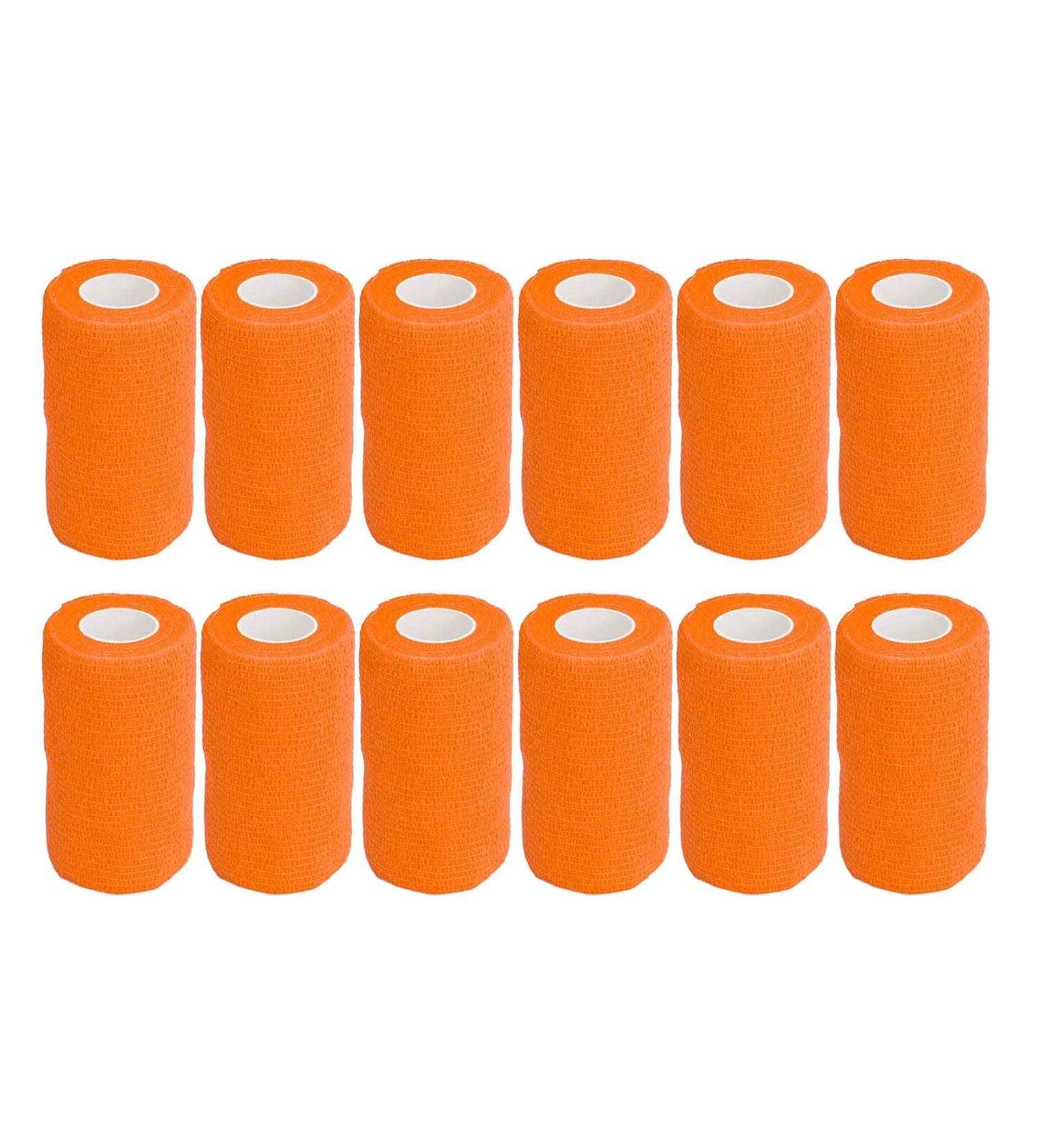 12Pcs Natural Latex Elastic Self Adhesive Bandage Wrap for Cows Dogs Horses - 10cm (Orange) - Buy Online on GoSupps.com
