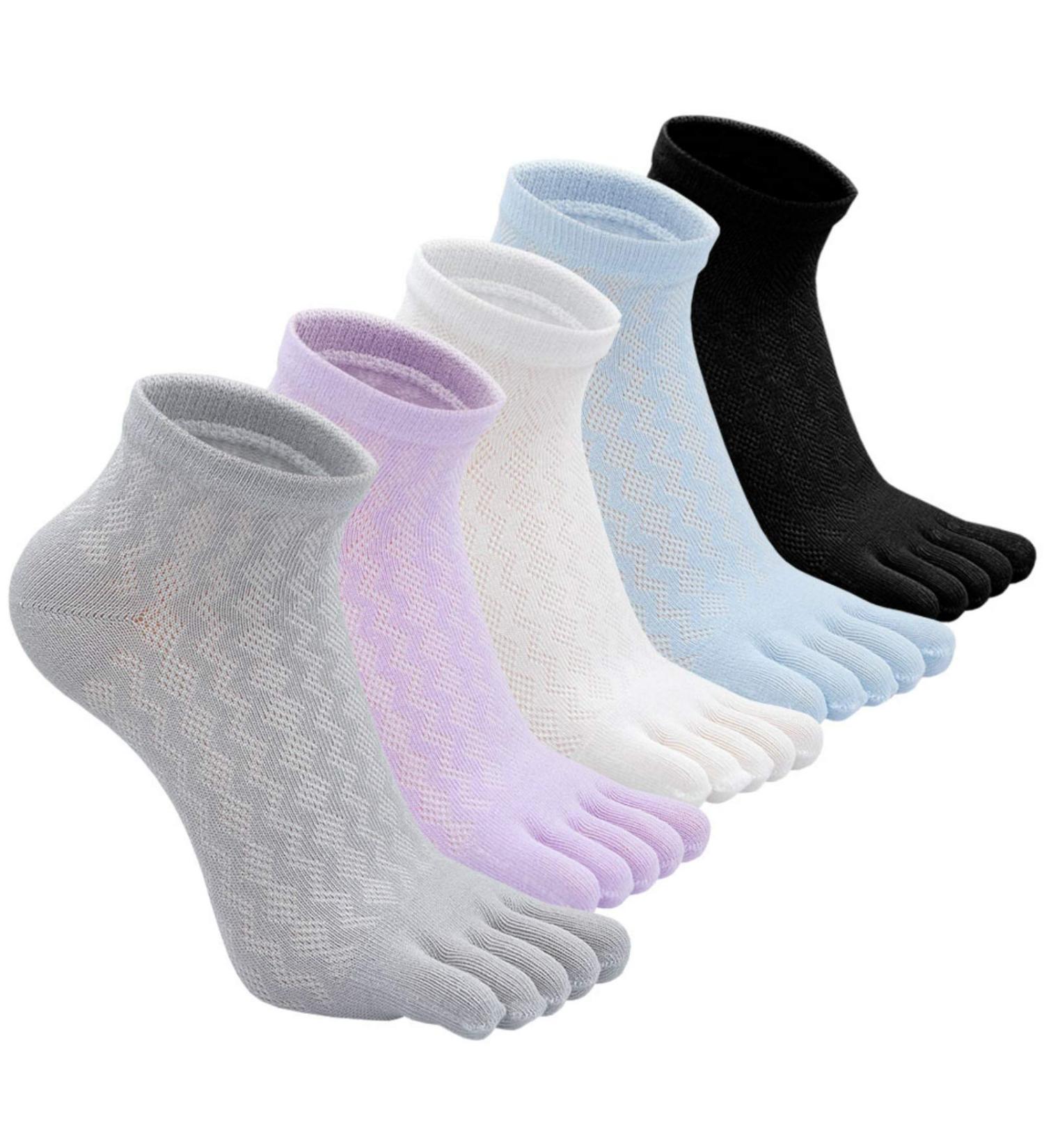 Buy Women's Toe Socks - 5 Pairs Breathable Cotton Five Finger Sneakers EU 35-41 Multicolored - Buy Online on GoSupps.com