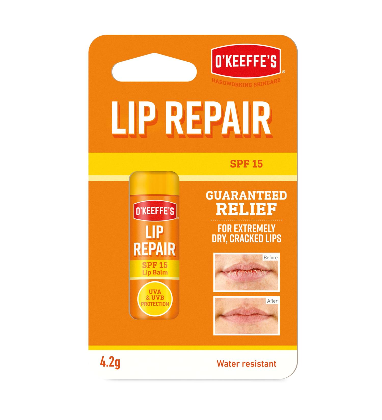 O'Keeffe's Lip Repair and Protect SPF15 4.2g - Hydrating Lip Balm with Sun Protection - Buy Online on GoSupps.com