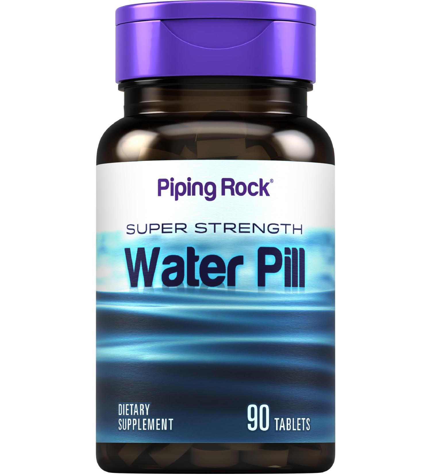 Piping Rock Water Pill for Men and Women | 90 Tablets | Super Strength Supplement | Vegetarian Non-GMO Gluten Free - Buy Online on GoSupps.com