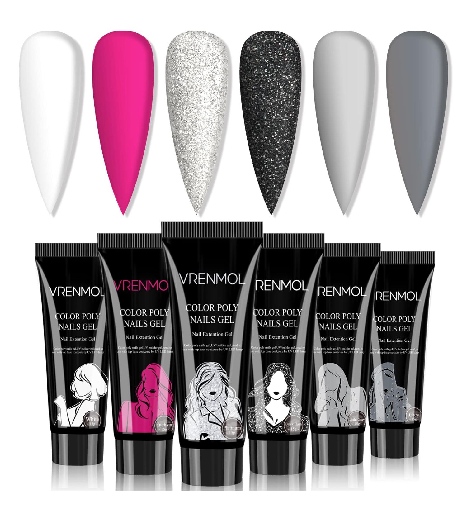 Vrenmol Poly Gel Set - 6 Pink Colors | Nail Extension Kit for Manicure | Professional DIY Nails at Home - Buy Online on GoSupps.com