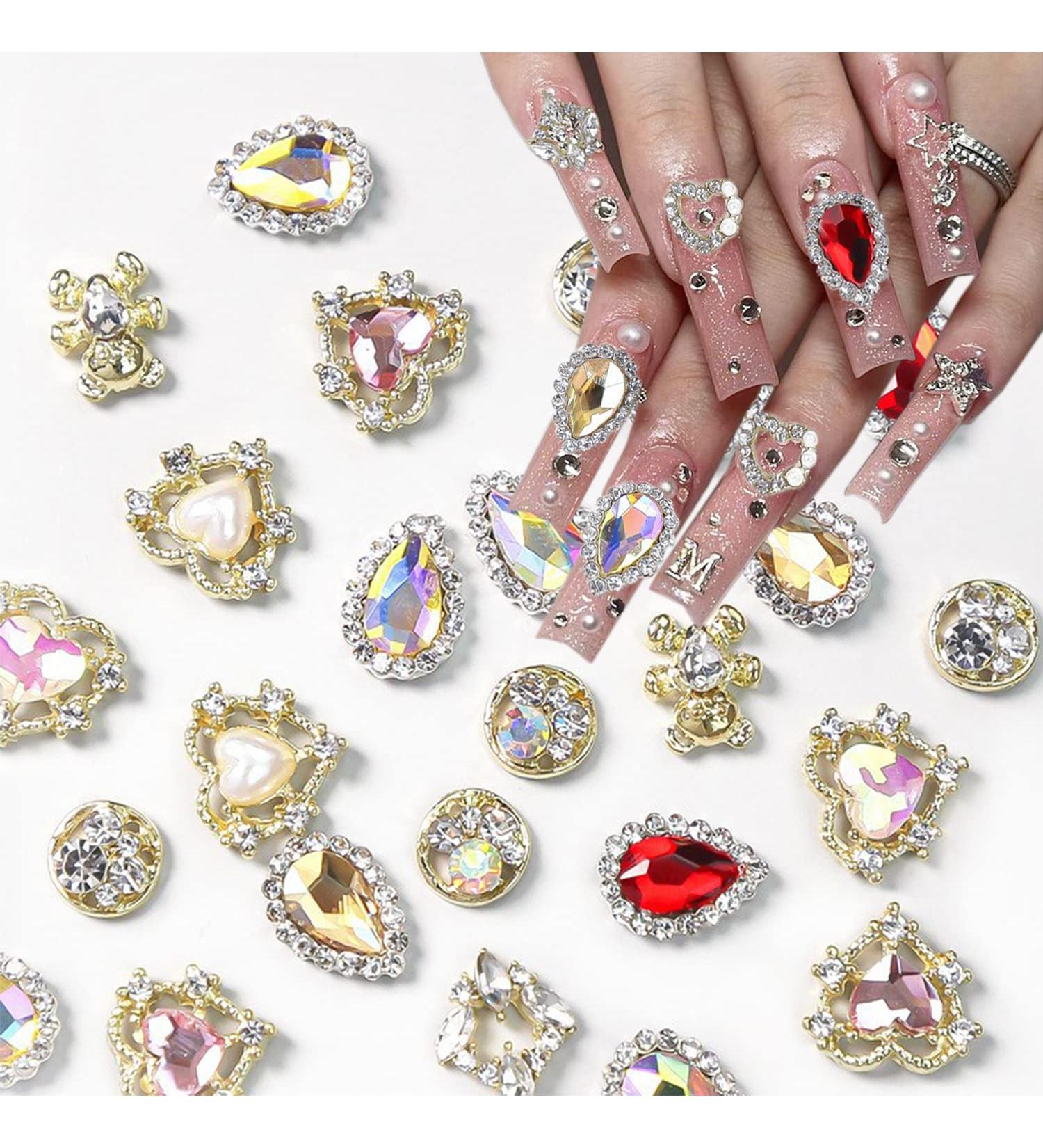 17 Pcs Sparkling 3D Nail Charms Rhinestones - Heart & Laser Design | Shiny Nail Art Supplies for Women DIY Gem Decoration - Crystals Jewelry S3 - Buy Online on GoSupps.com