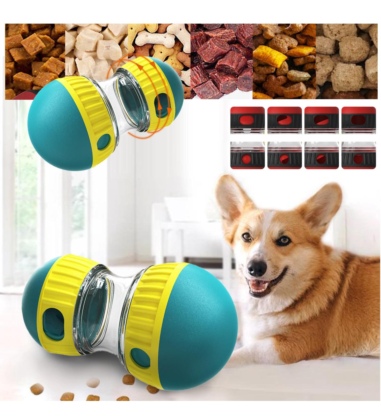 Interactive Treat Dispenser Dog Toy Dog Treat Dispensing Puppy Toys Rolling Dog Treat Dispenser Slow Feeder Reduce Boredom Improve IQ for Small Medium Large Dogs (Green) - Buy Online on GoSupps.com