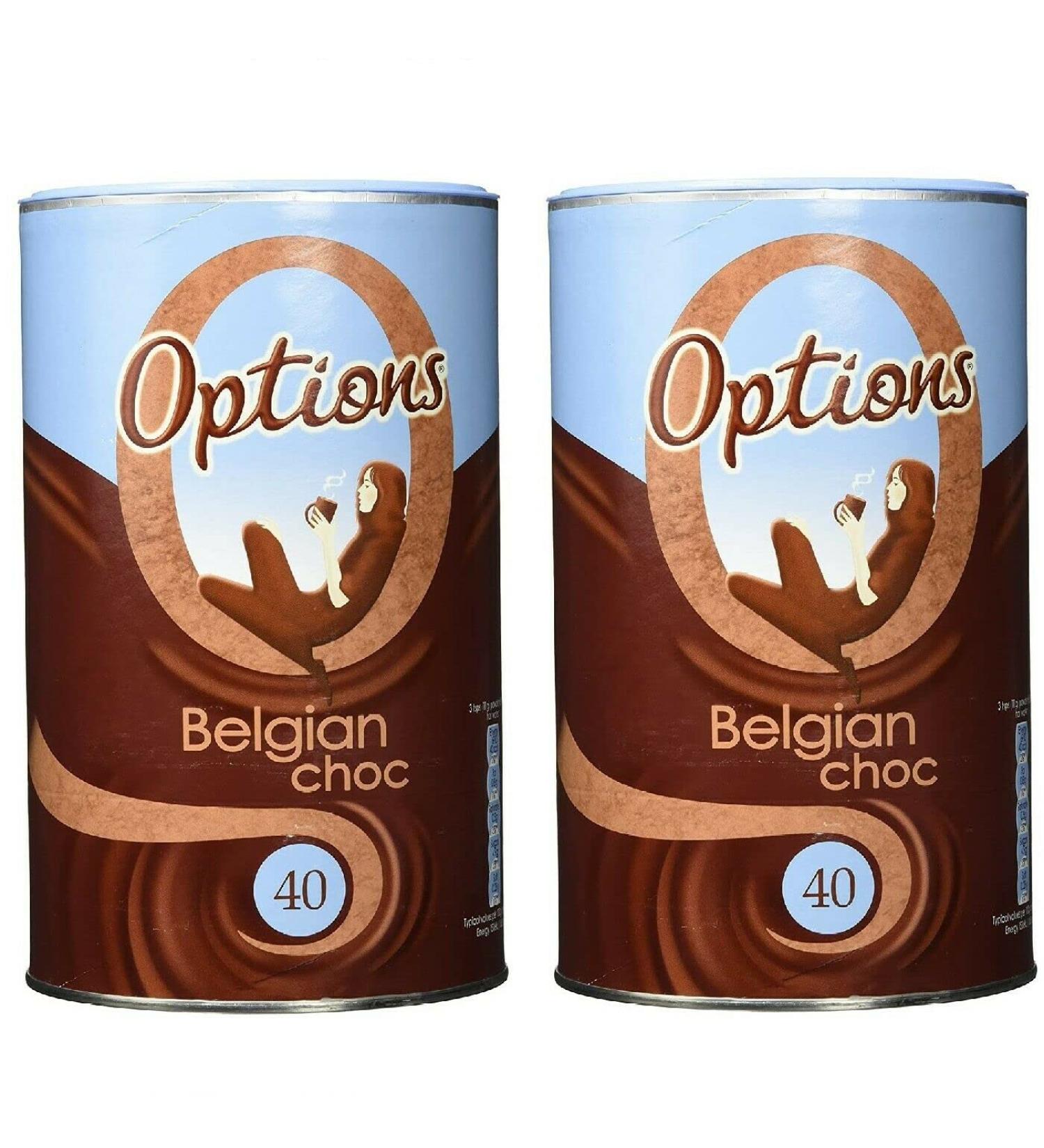 Option Belgian Choc-O-Lait Luxury Instant Hot Chocolate Drink with Sugar 2x825g - Buy Online on GoSupps.com