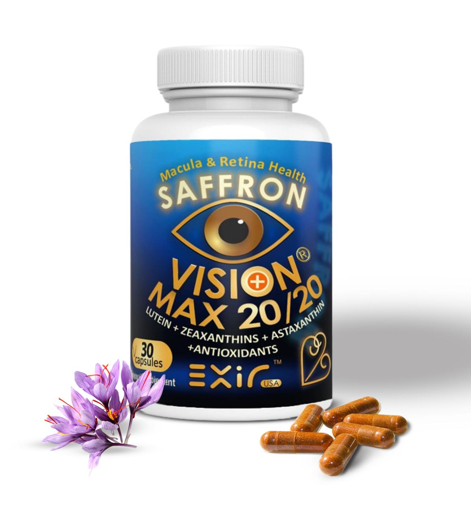 EXIR Eye Vitamin Supplement | Saffron, Curcumin, Astazanthin - Supports Eye Health, Visual Comfort & Focus, VM20-30 Capsules 30 Count (Pack of 1) - Buy Online on GoSupps.com