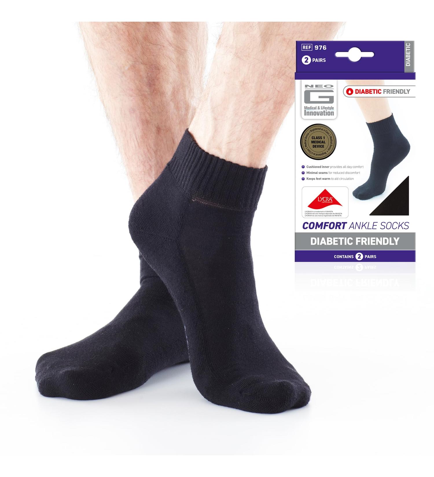 Neo-G Comfort Diabetic-Friendly Socks - 2 Pairs Large-X-Large | Soft, Breathable, Low Compression - Buy Online on GoSupps.com