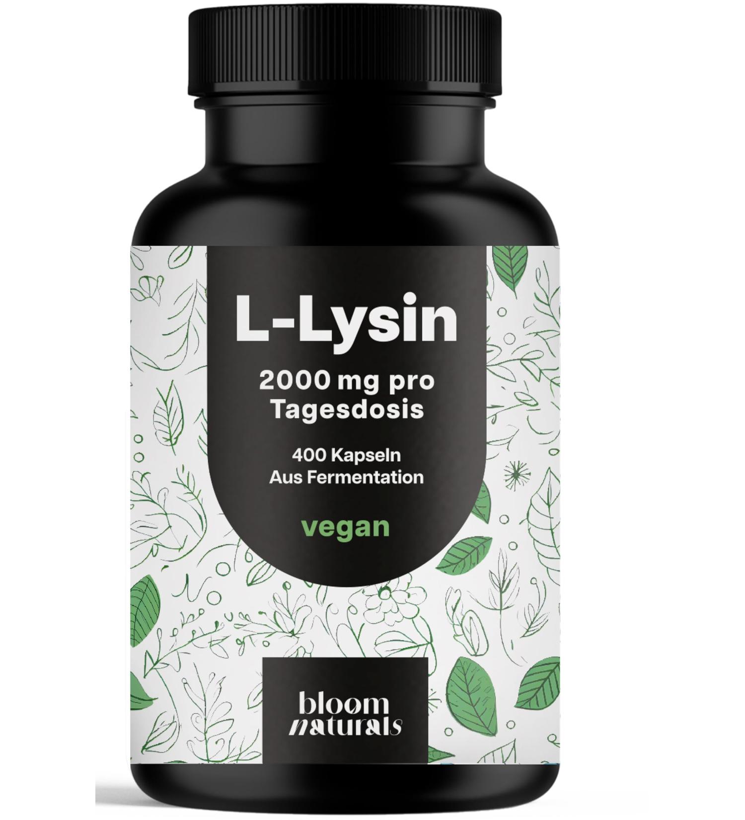 High-dose L-lysine - 400 capsules with 2000mg of pure lysine per daily serving - From vegetable fermentation - Capsule - Buy Online on GoSupps.com