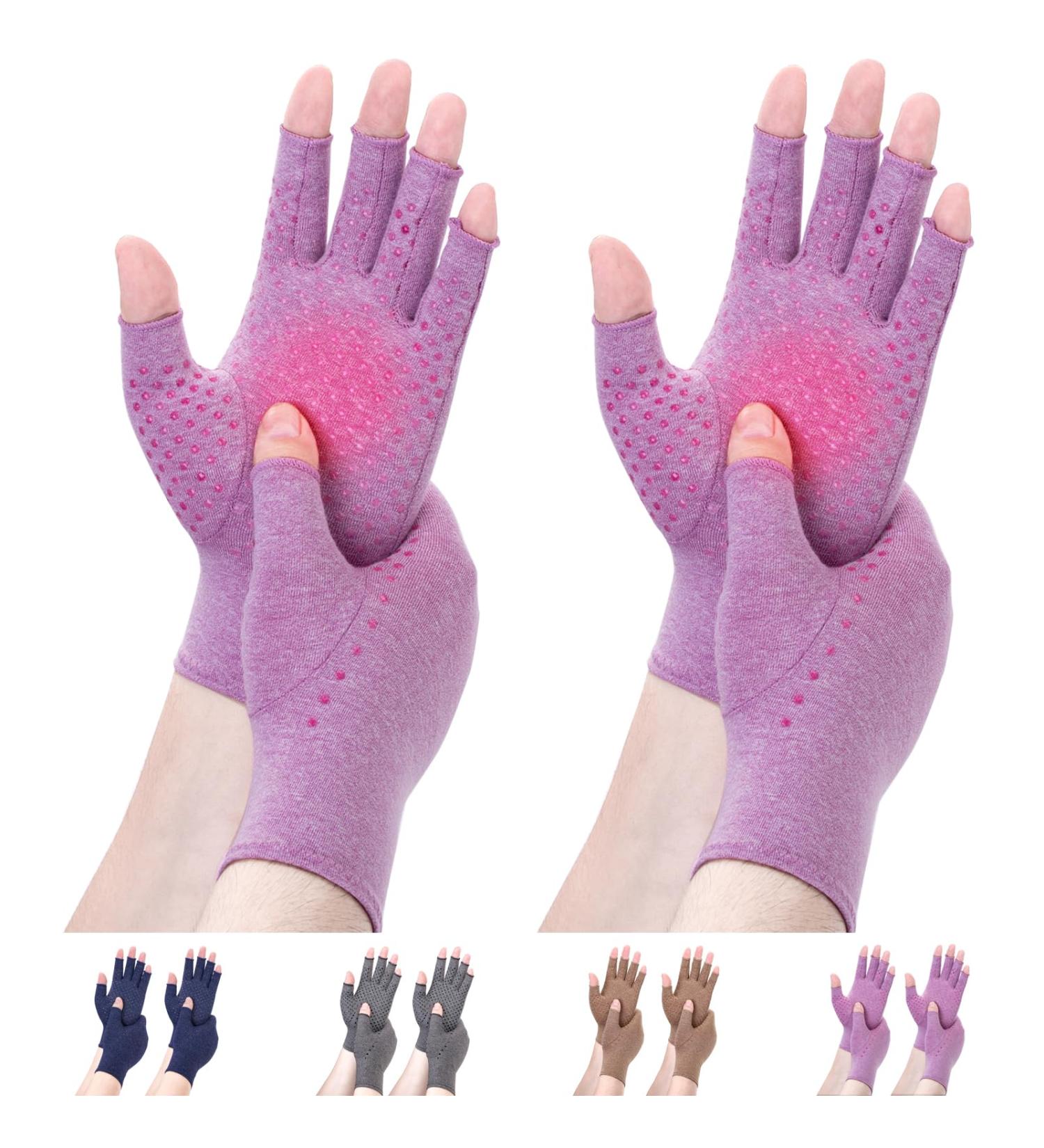 Buy DRNAIETY Arthritis Compression Gloves - 2 Pairs Anti-Slip for Men & Women Medium Purple - International Shipping Available - Buy Online on GoSupps.com