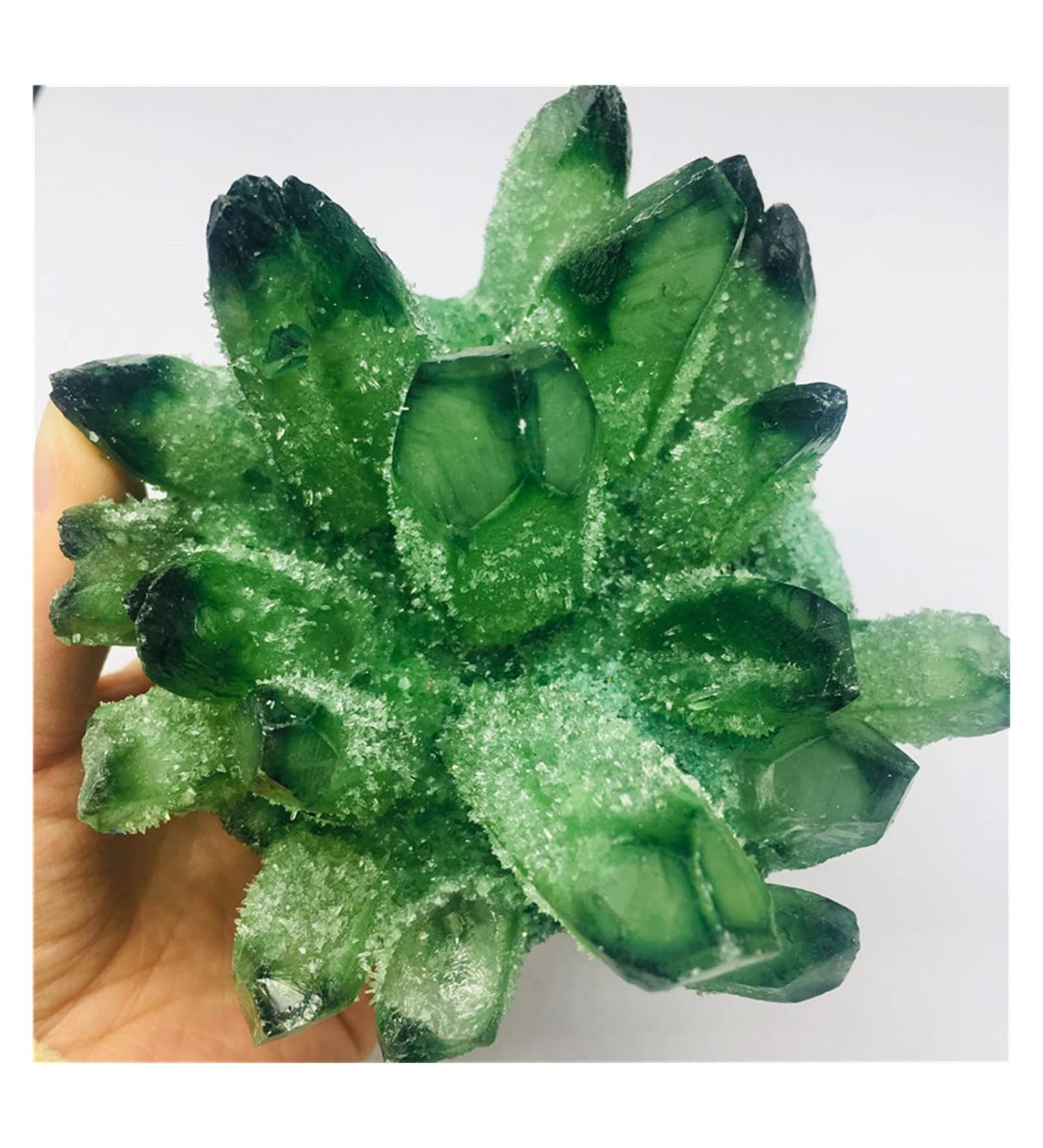 Natural Crystal Green Beautiful Flame Halo Quartz Crystal Cluster Specimen Decoration (Size : 800-900g) - Buy Online on GoSupps.com
