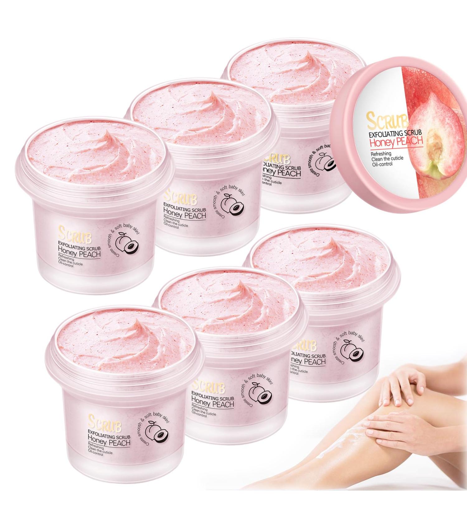 Peach Brightening Exfoliating Body Scrub Smooth and Firming Organic Body Scrub for Body Face Elbows Hands and Feet Moisturizing 100ml (6pcs) - Buy Online on GoSupps.com