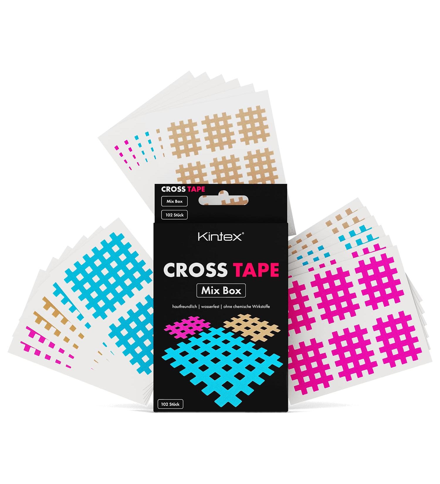Kintex Cross Tape Mix Box - 102 Grid Plaster Kinesiology & Acupuncture Tape for Optimal Performance - Buy Online on GoSupps.com