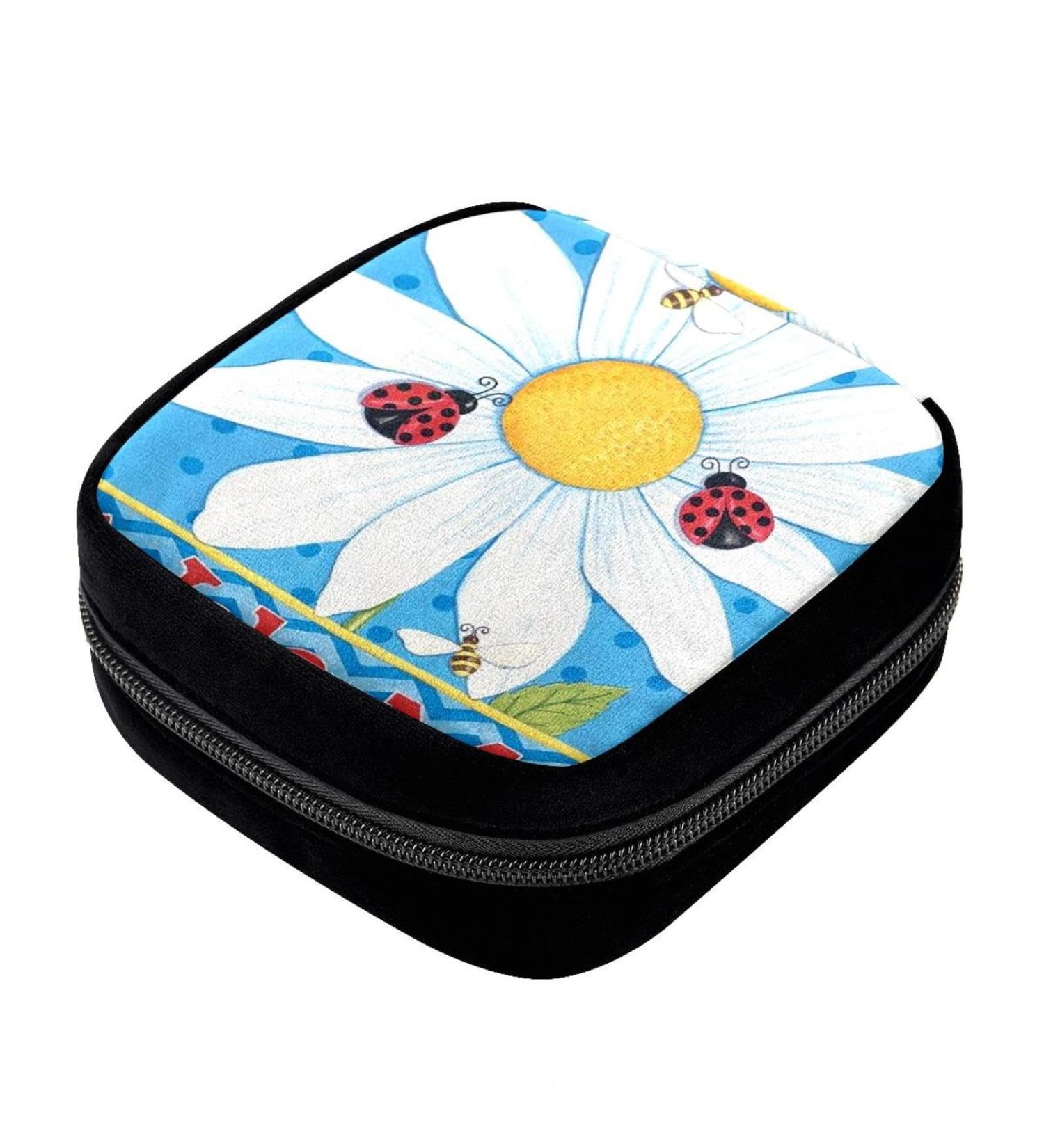 GIAPB Period Bag - Sanitary Napkin Storage & Makeup Pouch - Welcome Daisies & Bee - Color 4136 - Buy Online on GoSupps.com