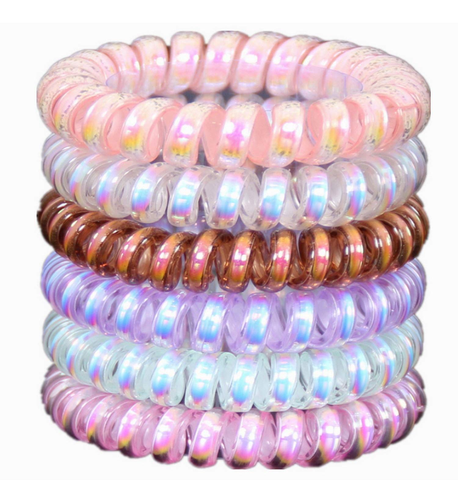 Hodooly 6 Piece Spiral Hair Ties Set - Traceless Coil Hair Ties for Thick, Curly, and Long Hair - No Creases, No Headaches - Multicolor Mega Hair Coil Set - Buy Online on GoSupps.com