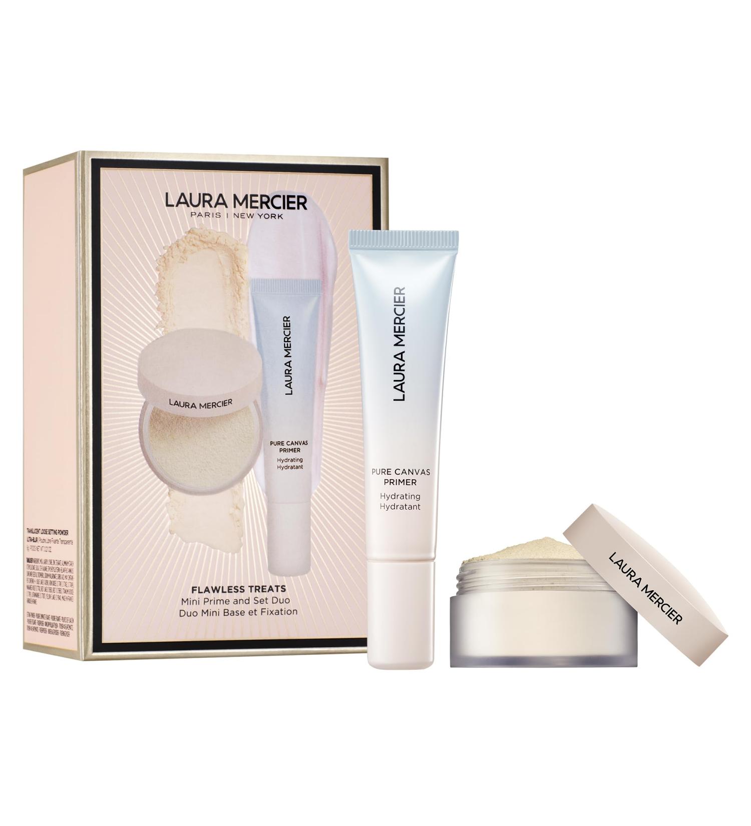 Laura Mercier Translucent Loose Talc-Free Setting Powder Ultra-Blur 16HR Hydrating Wear Natural Finish Hyaluronic Acid-Infused Normal to Dry & Mature Skin Translucent Set (Hydrating Primer Included) 0.2 Ounce (Pack of 1) - Buy Online on GoSupps.com