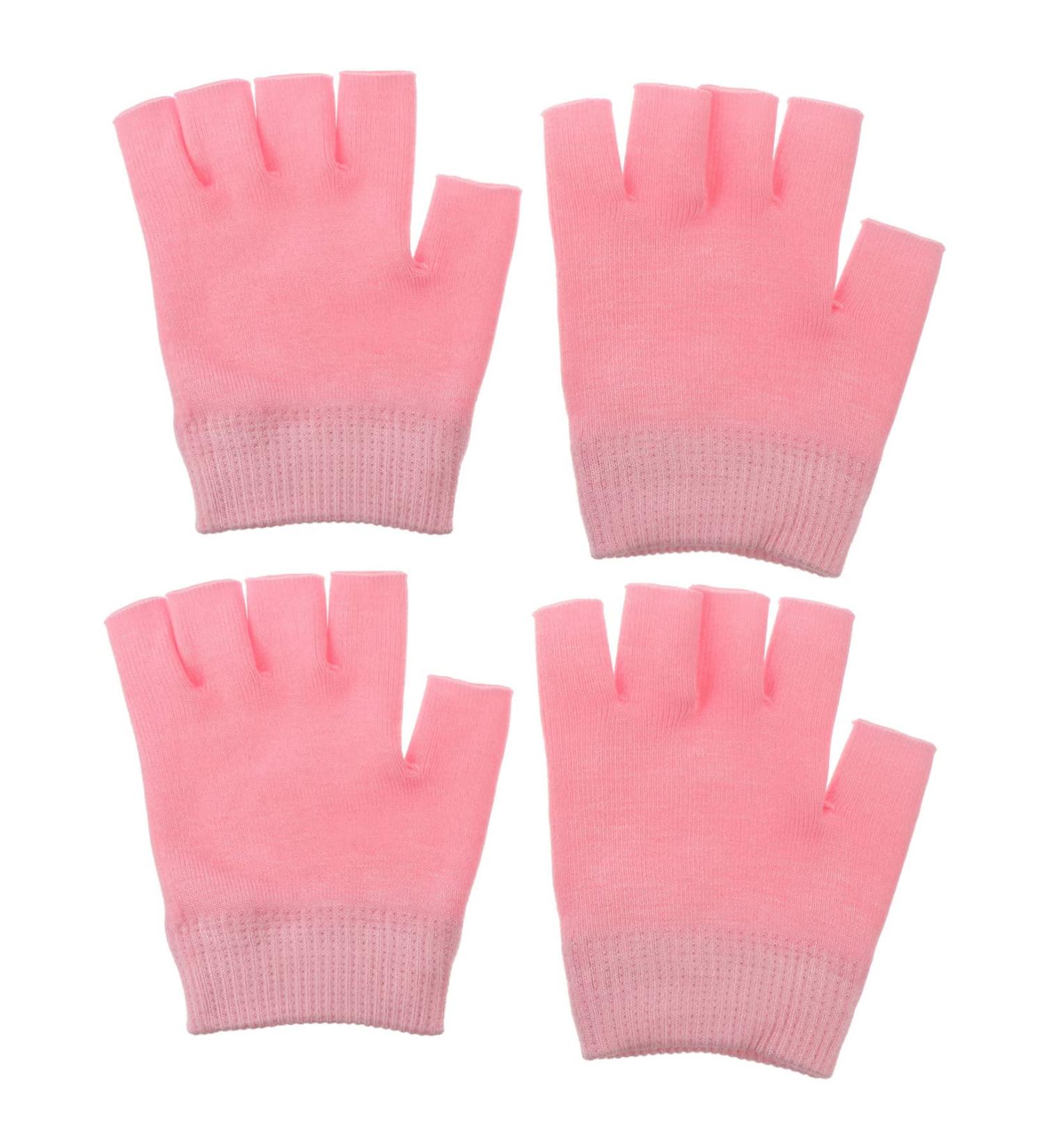 HAPINARY 2 Pairs Gel Gloves Half Finger Gloves Fingerless Moisturizing Gloves for Dry Hands Skin Care Gloves Comfortable Gloves Cotton Moisturising Gloves at Night Lotion Miss Dipping Pink - Buy Online on GoSupps.com