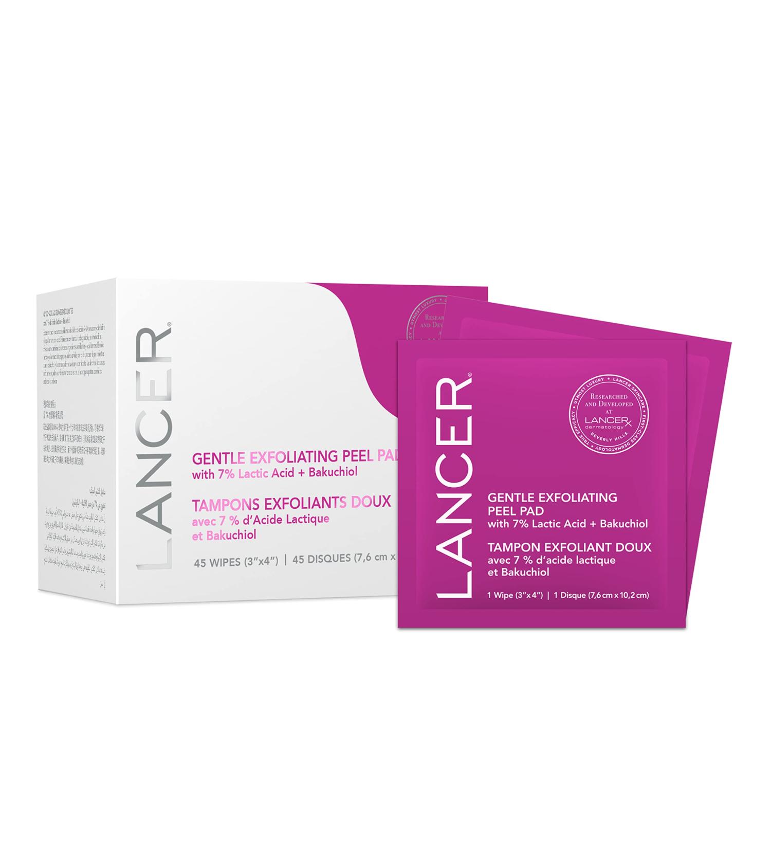Lancer Skincare Gentle Exfoliating Peel Pads - Anti-Aging 45 Count for Radiant Skin | International Shipping Available - Buy Online on GoSupps.com