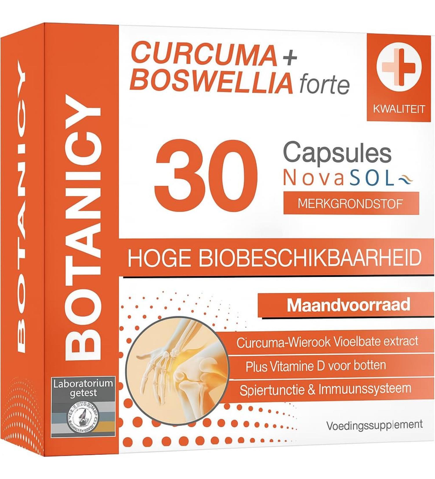 Botany BOTANICY Curcuma + Boswellia forte 30 turmeric incense capsules with brand raw material NovaSOL Plus vitamin D3 for bones and muscles high bioavailability incense turmeric capsules high - Buy Online on GoSupps.com