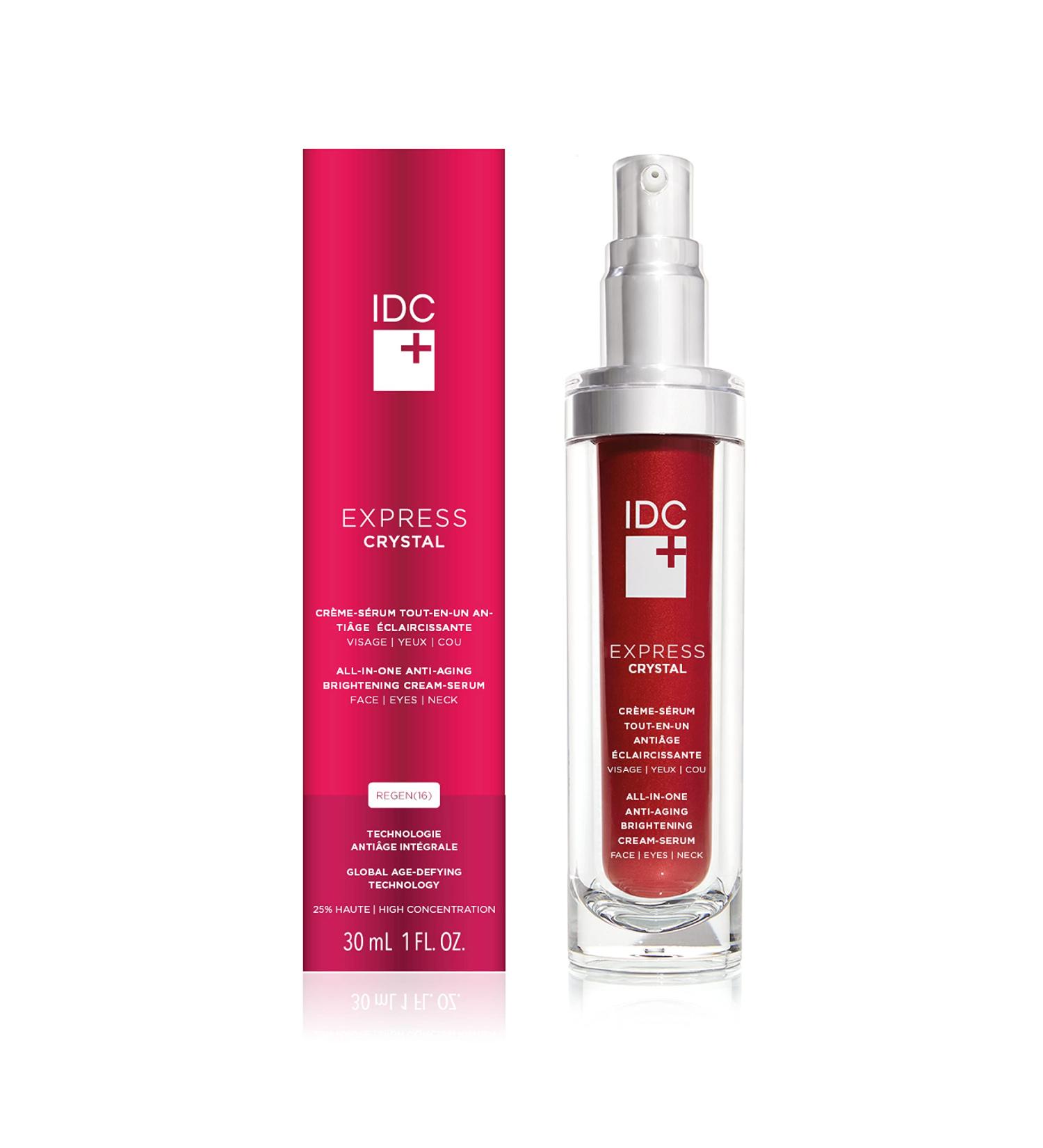 IDC Dermo Express Crystal Cream | Brightening Face Serum | Hydrates Brightens Evens Skin Tone | Perfect for Day and Night | Uneven Skin with Dark Spots | 30mL / 1 fl. oz - Buy Online on GoSupps.com