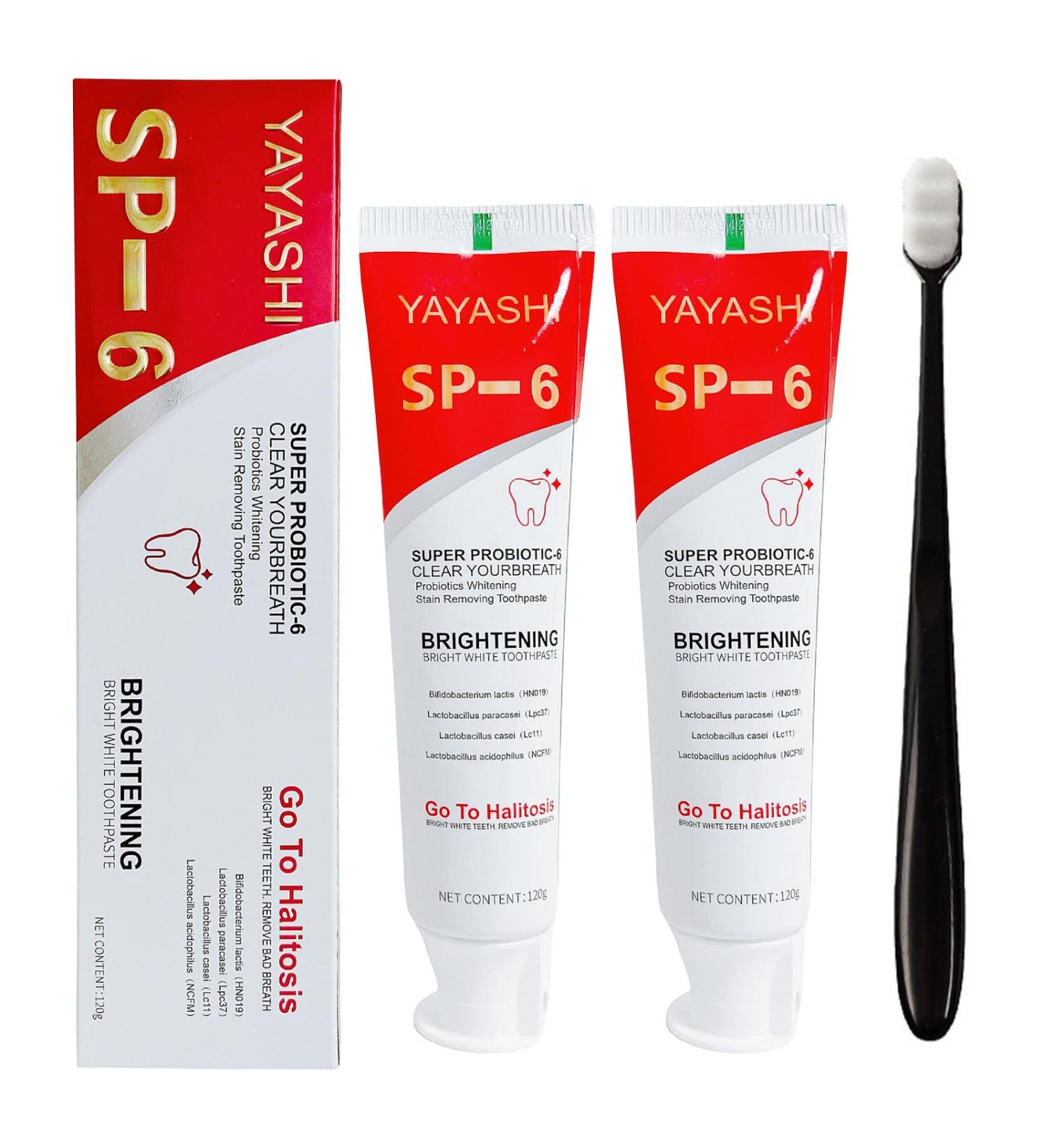 2Pcs Sp-6 Toothpaste Sp-6 Fresh Breath Toothpaste Sp-6 Probiotic Toothpaste Removes Tooth Stains Toothpaste for Fresh Breath Removes Stains Complete Dental Care (120g) - Buy Online on GoSupps.com