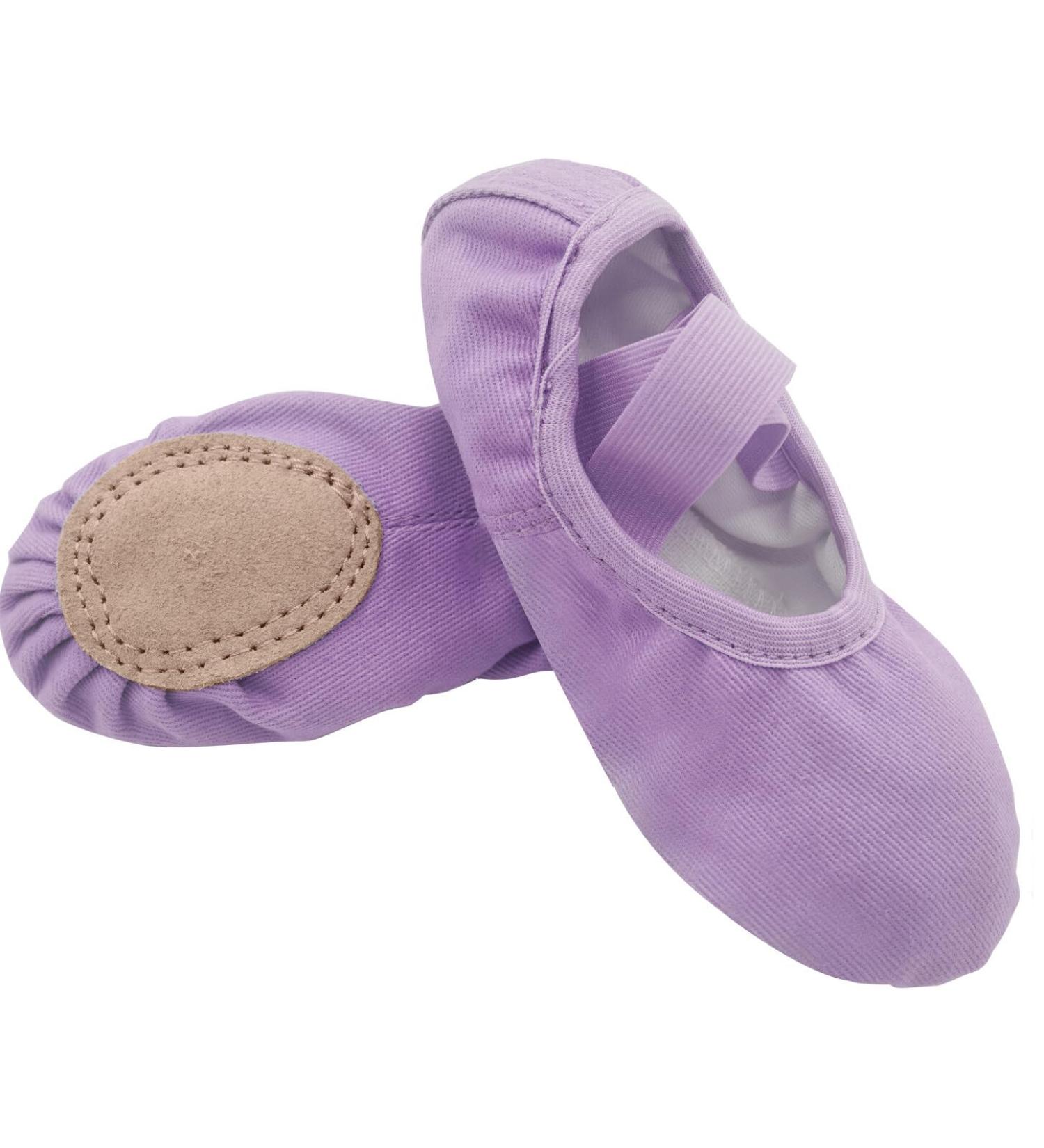 Seaur Girls' Glitter Sequin Satin Ballet Shoes - Leather Sole Dance Shoes for Kids 23-35 EU - Purple D02 Canvas - Buy Online on GoSupps.com