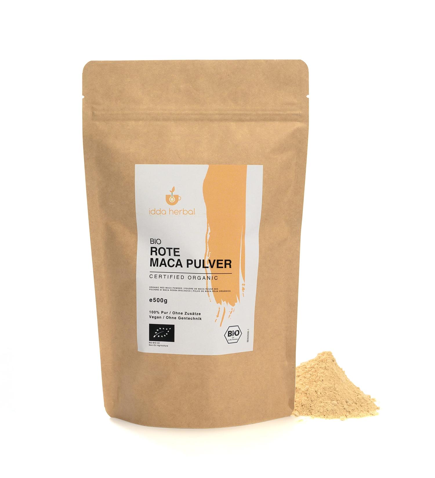 Buy Organic Red Maca Powder from Peru (500g) - 100% Pure Vegan & Natural | MacaWurzel MacaPulver - Buy Online on GoSupps.com