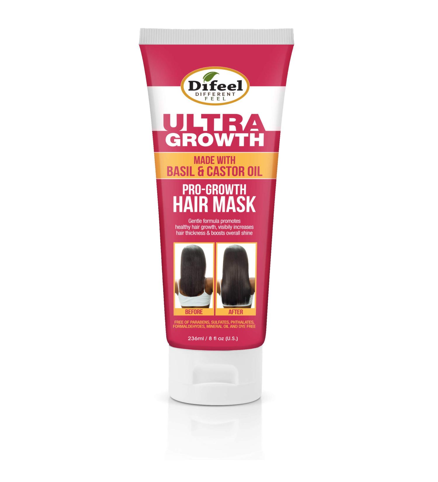 Difeel Ultra Growth Basil & Castor Oil Hair Mask 8 oz - Proven Pro Growth Formula - Buy Online on GoSupps.com