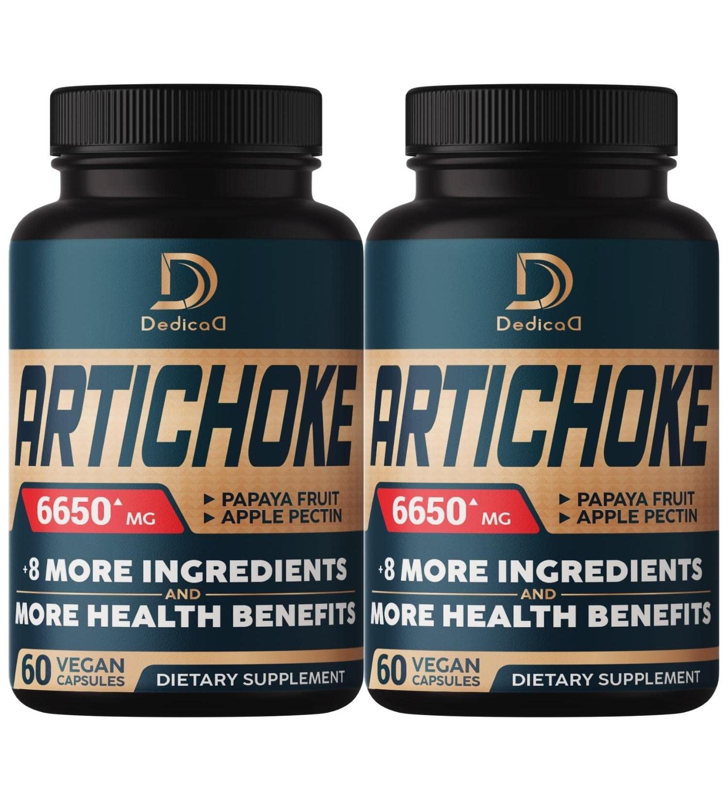 Artichoke Leaf Capsules 6650mg - Digestion & Immune Support - 2 Packs, 60 Capsules - 4 Month Supply - Non-GMO, Gluten Free - Buy Online on GoSupps.com