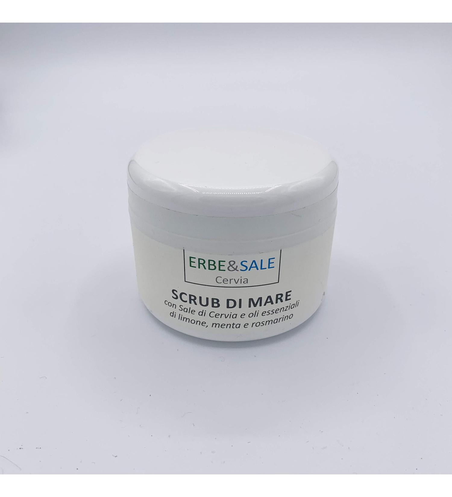 Erbe & Sel Cervia Gommage de mer avec sel de cerge et huiles essentielles de citron menthe et romarin 300 g fabriqu en Italie