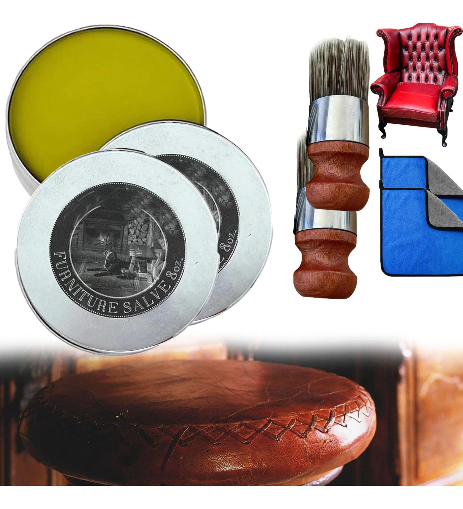 MAILEFU Wise Owl Furniture Salve Wise Owl Furniture Salve and Brush Furniture Salve for Wood Furniture Salve/Leather Salve with Boar Bristle Brush for Home Fix and Protect Your Furniture Pieces 2pcs - Buy Online on GoSupps.com