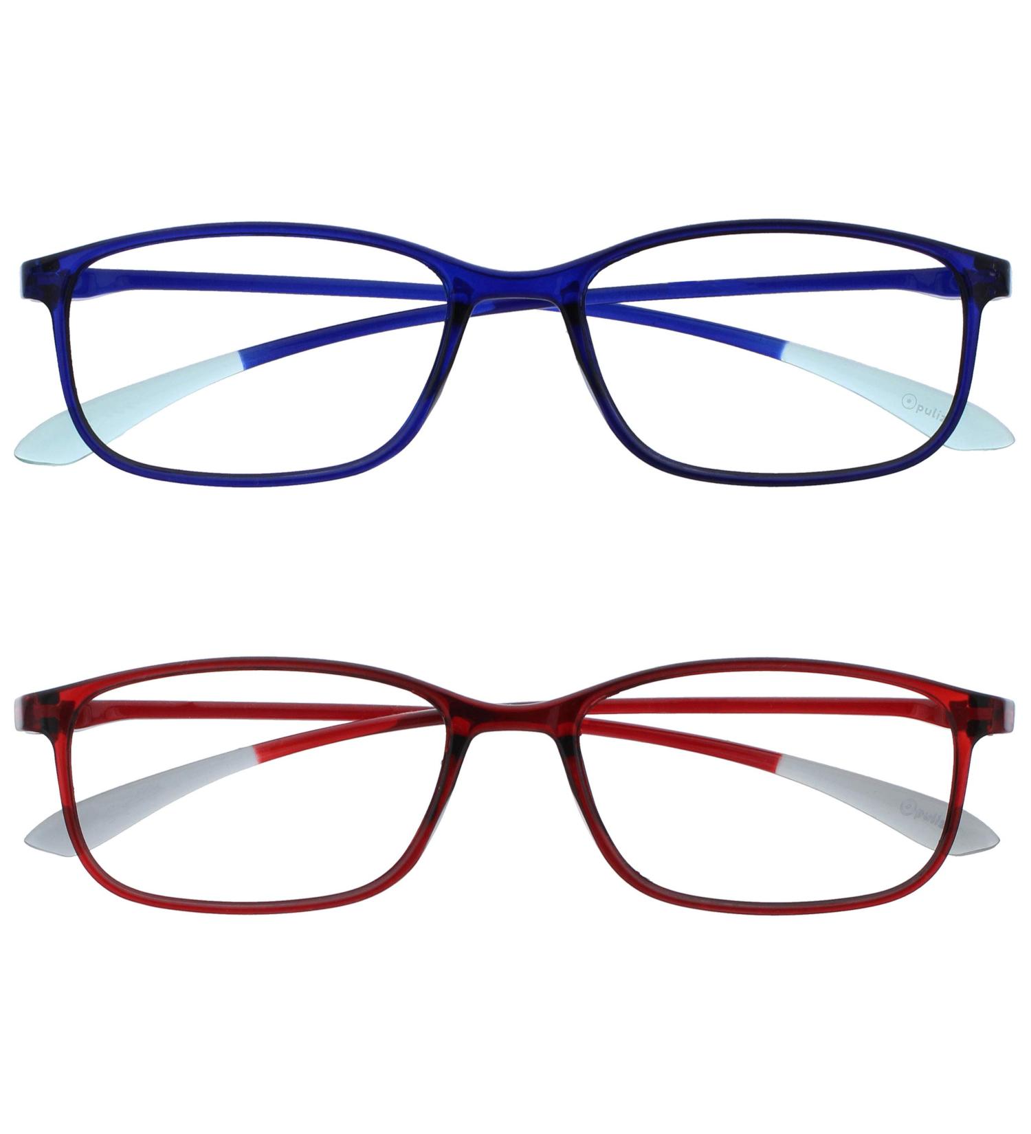 OPULIZE Ice 2 Pack Lightweight Reading Glasses - Dark Blue & Red for Men & Women | +2.50 Diopters - Buy Online on GoSupps.com