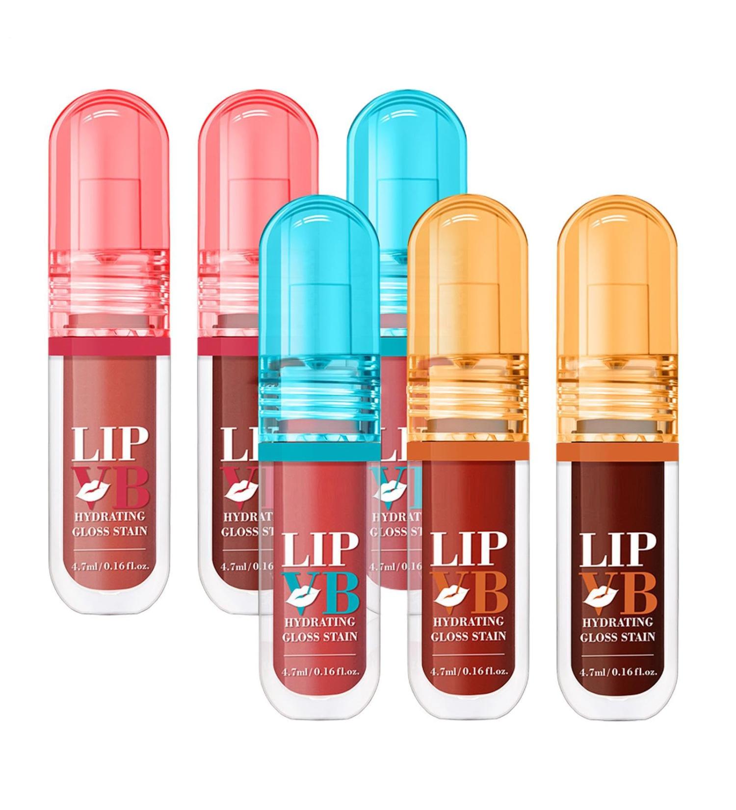 Lip Gloss Set 47ml x 6 Pieces Makeup Lipstick Volume Enlargement Long Lasting Shelf Life Makeup for Women and Girls - Buy Online on GoSupps.com