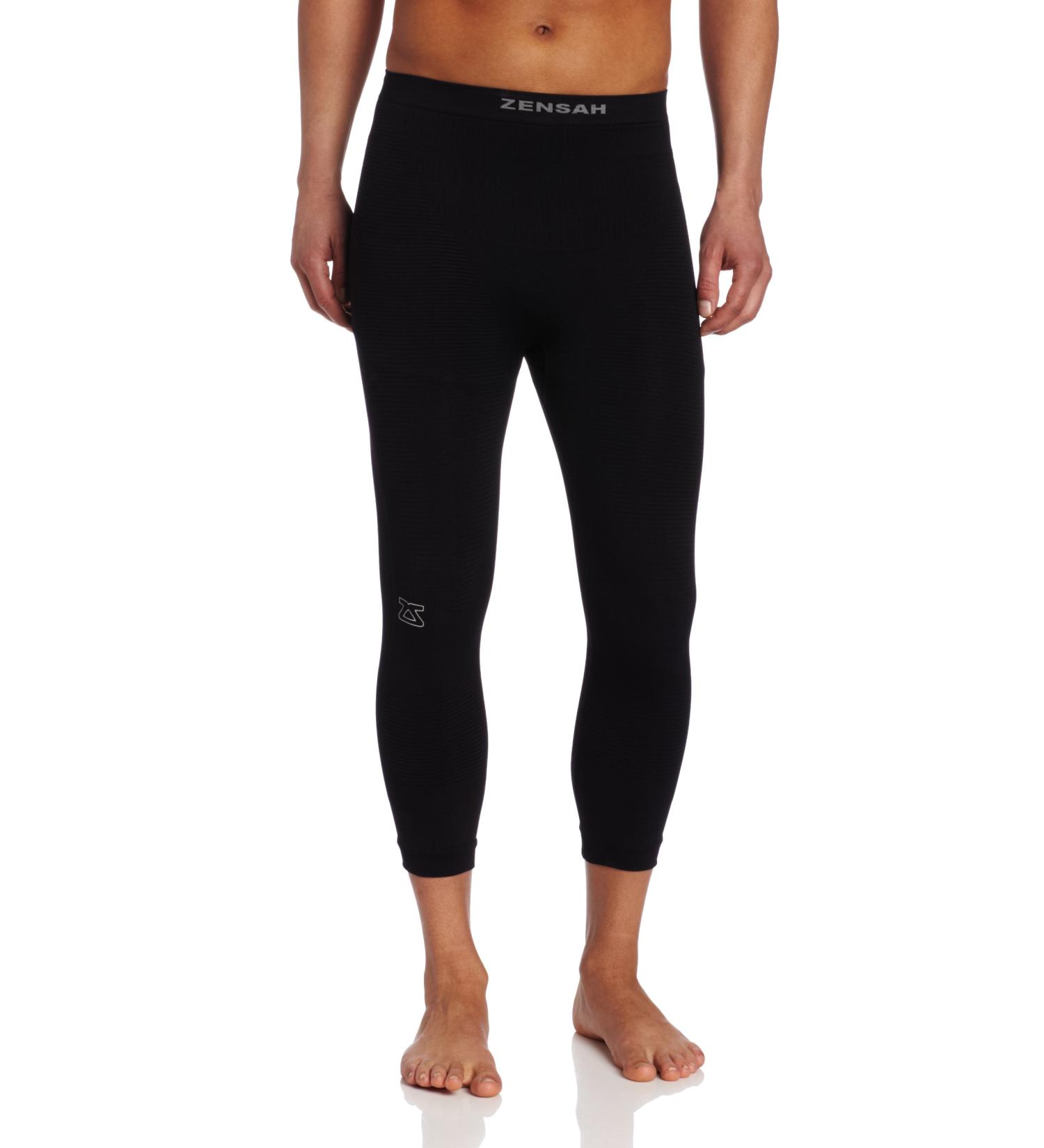 Zensah Recovery Capris - 3/4 Compression Tights for Running, Workout, Basketball - Small-Medium, Black - Buy Online on GoSupps.com