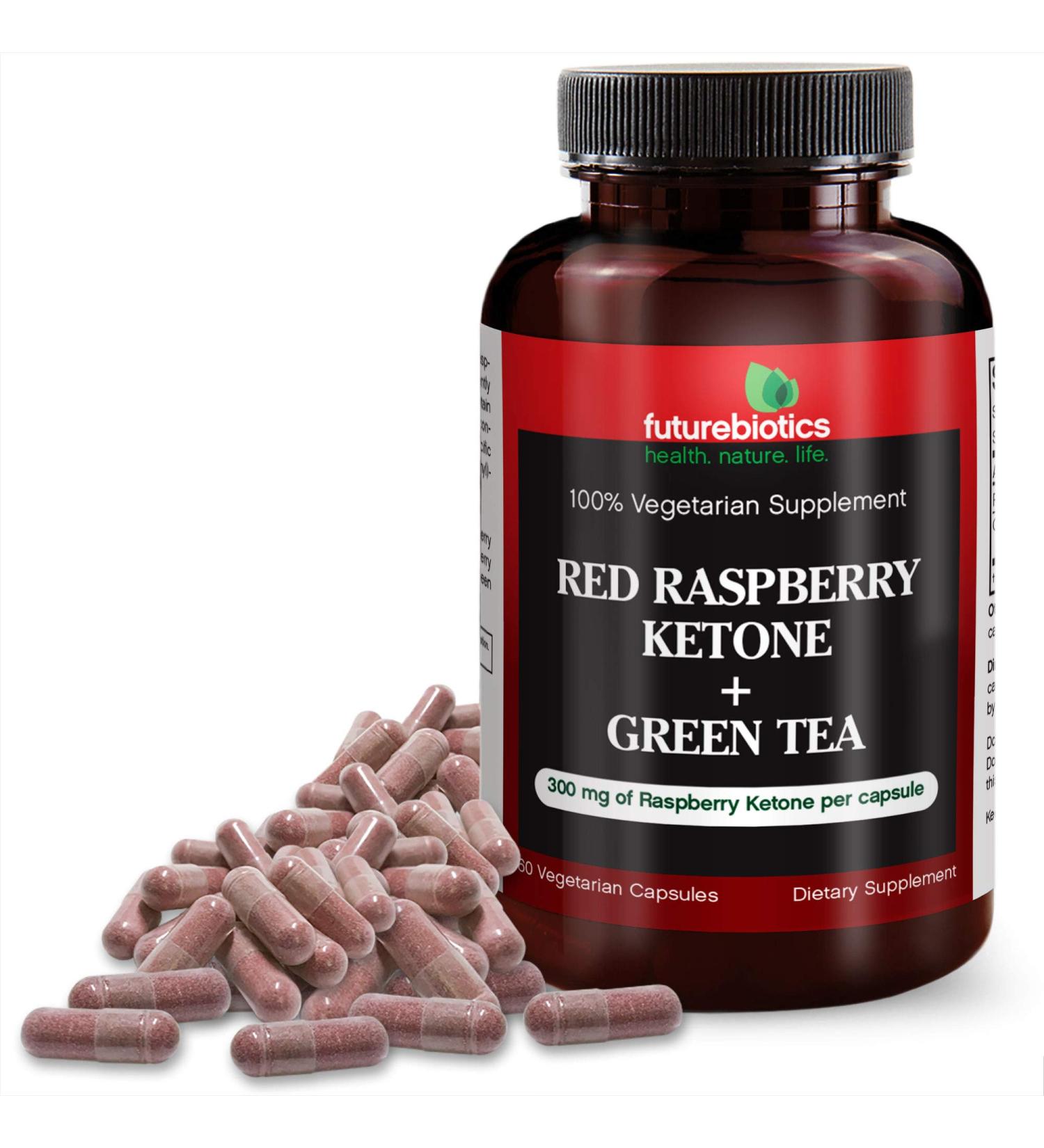 FutureBiotics Red Raspberry Ketone & Green Tea - 60 Vegetarian Capsules for Weight Loss - Buy Online on GoSupps.com