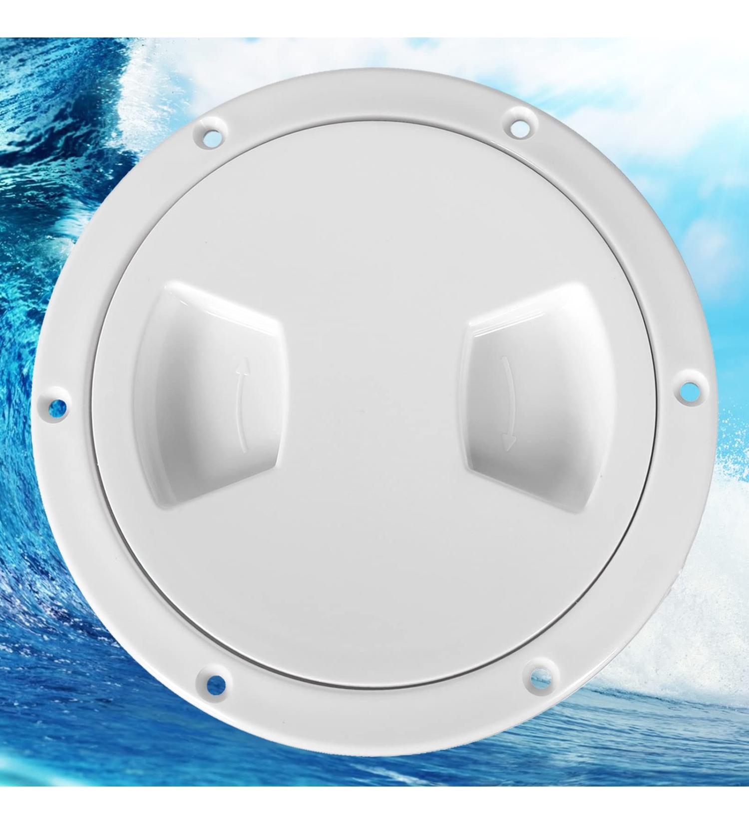 6 Inch White Round Boat Hatch Cover - Universal Deck Plate for Marine Boat, Jet Kayak, Yacht, Fishing Boat, Sailboat - Tongze - Buy Online on GoSupps.com