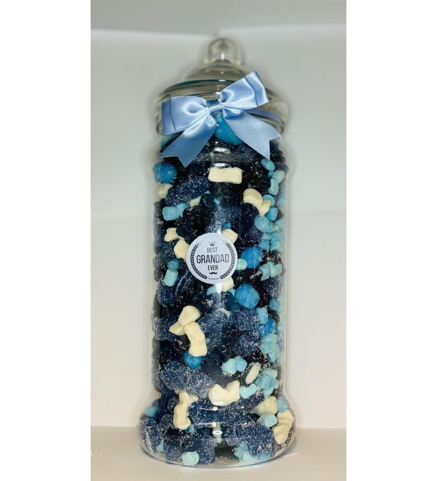 Best Grandad Ever Filled Blue Pick N Mix Gummy Sweet Victorian Jar Gift Present 2.5l - Buy Online on GoSupps.com