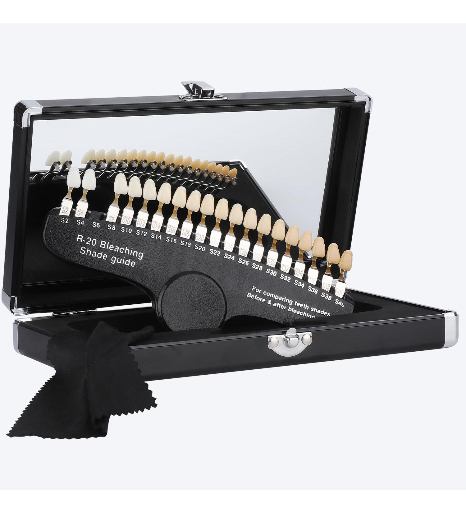 ANNWAH Guide de couleur dentaire professionnel pour blanchir les dents - Kit de blanchiment des dents - En porcelaine - Tableau 3D R-20 avec 20 couleurs - Buy Online on GoSupps.com